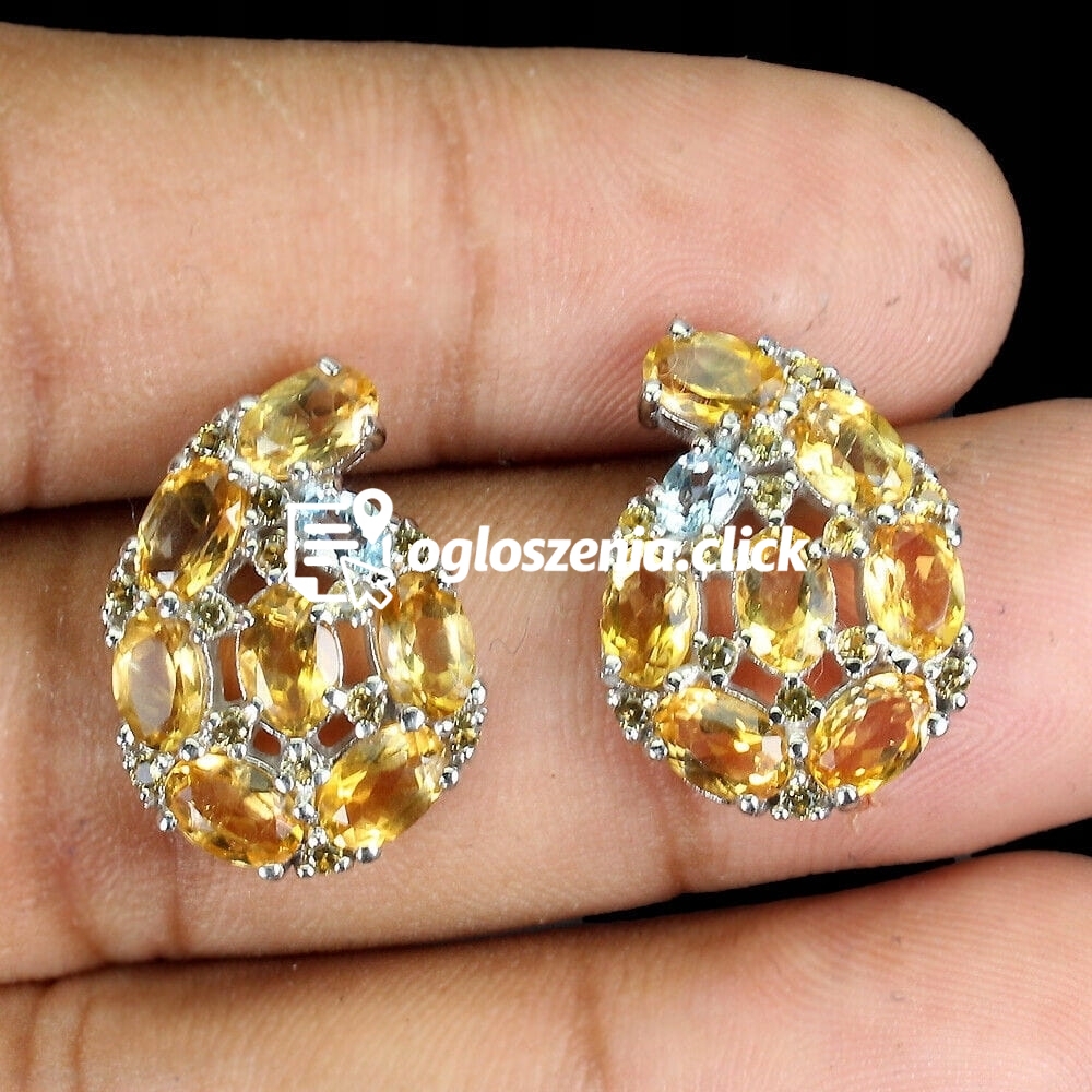 Zdjęcie produktu 3 Srebrne kolczyki szafiry Songea akwamaryny 925