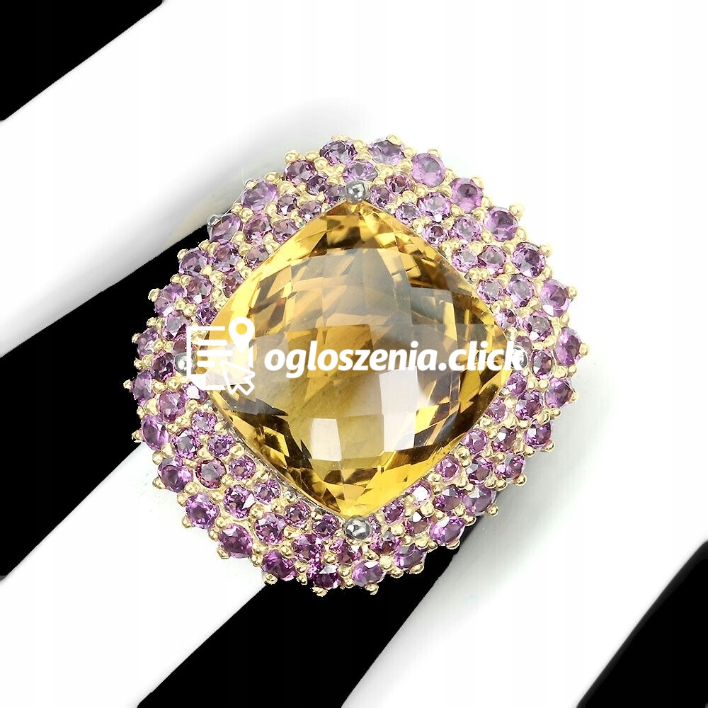 Zdjęcie produktu 925 Pierscionek natural 27.87ct cytryn granat r 16