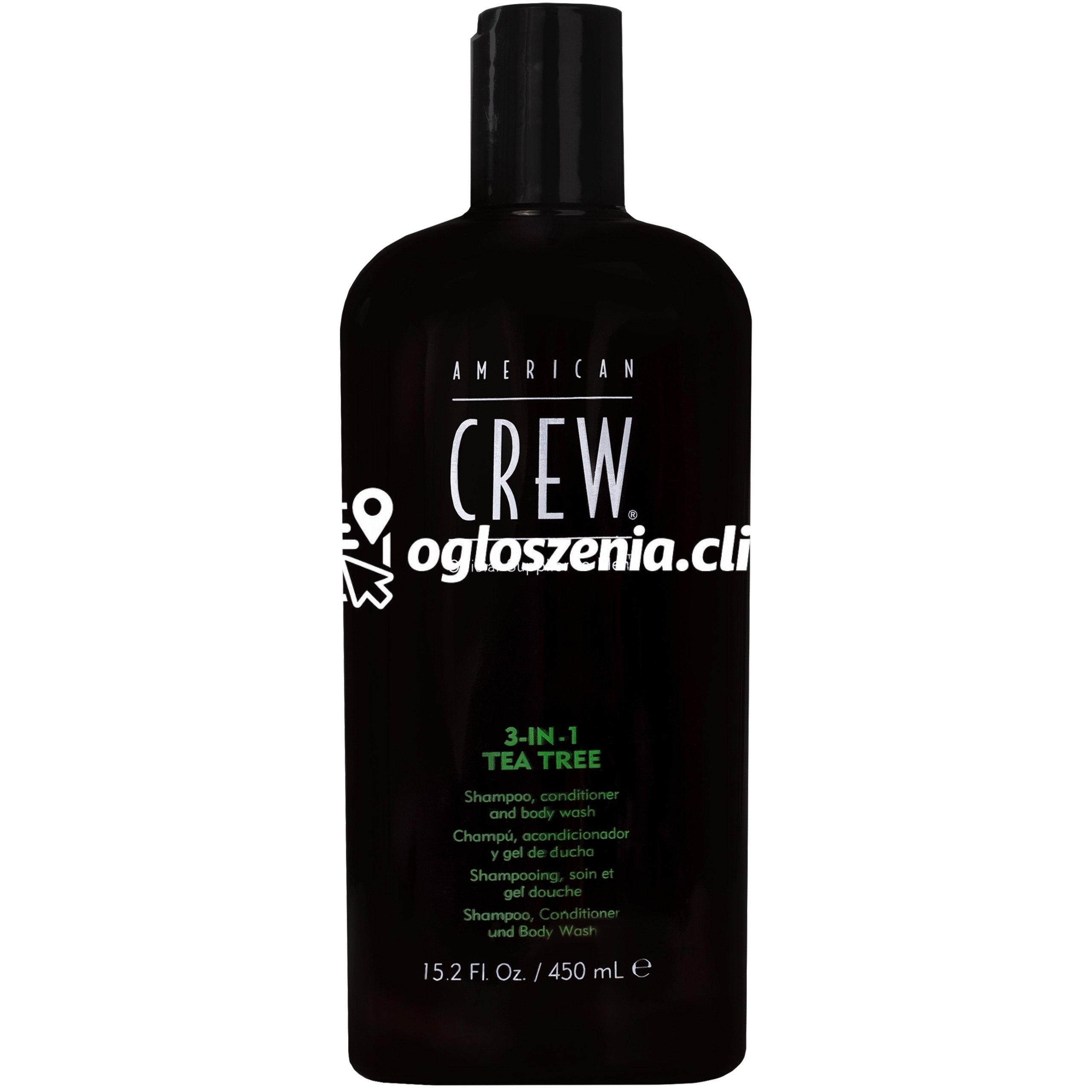 Zdjęcie produktu American Crew 3in1 Tea Tree - zel pod prysznic 3w1, do mycia ciala i pielegnacji wlosów, 450ml