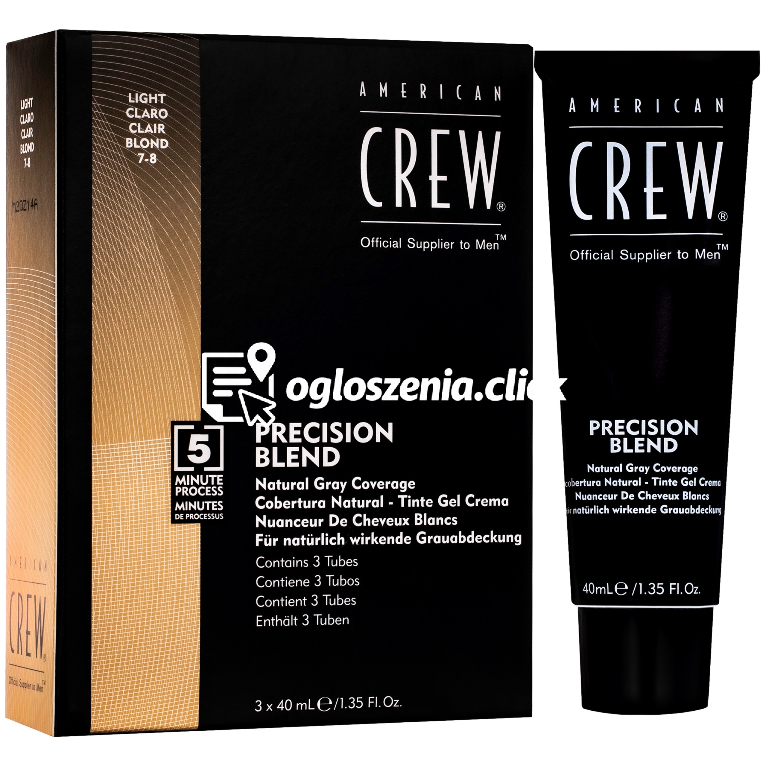 Zdjęcie produktu American Crew Precision Blend - odsiwiacz dla mezczyzn 3x40ml Light - jasny