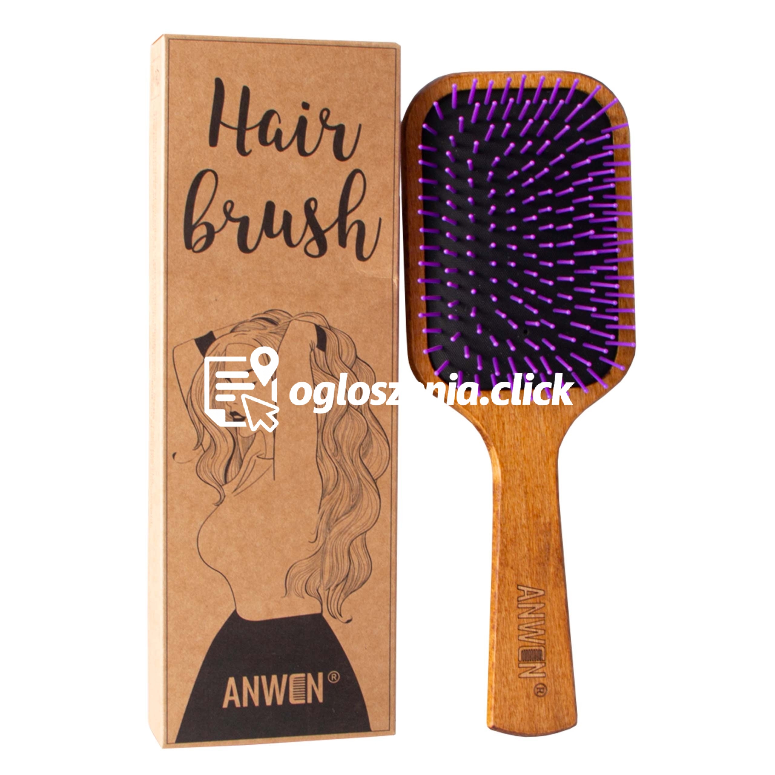 Zdjęcie produktu Anwen Hairbrush - drewniana biodegradowalna szczotka do wlosów dlugich i gestych
