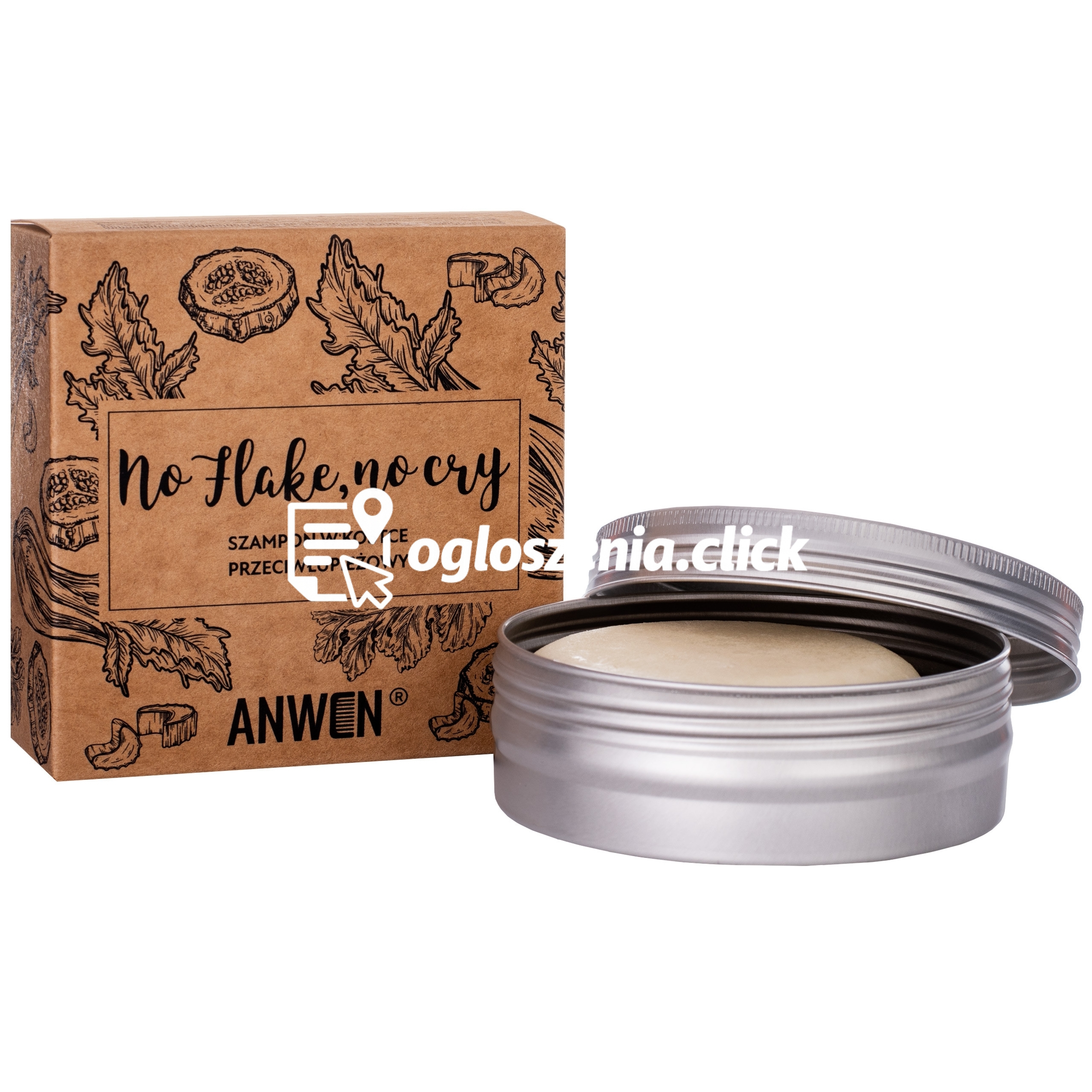 Zdjęcie produktu Anwen No Flake No Cry - lekki, przeciwlupiezowy szampon w kostce, 75g