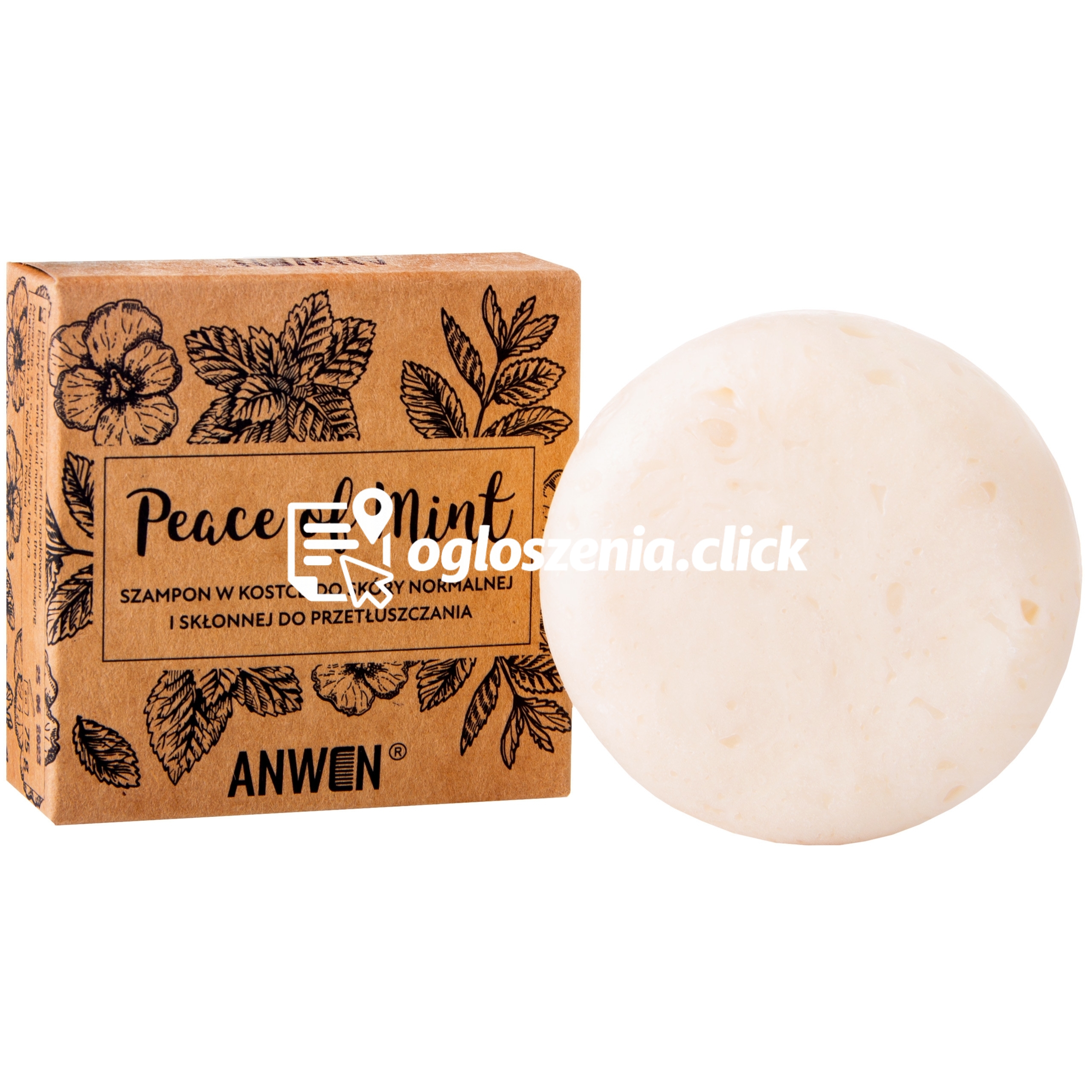 Zdjęcie produktu Anwen Peace of Mint Mietowy szampon w kostce bez puszki