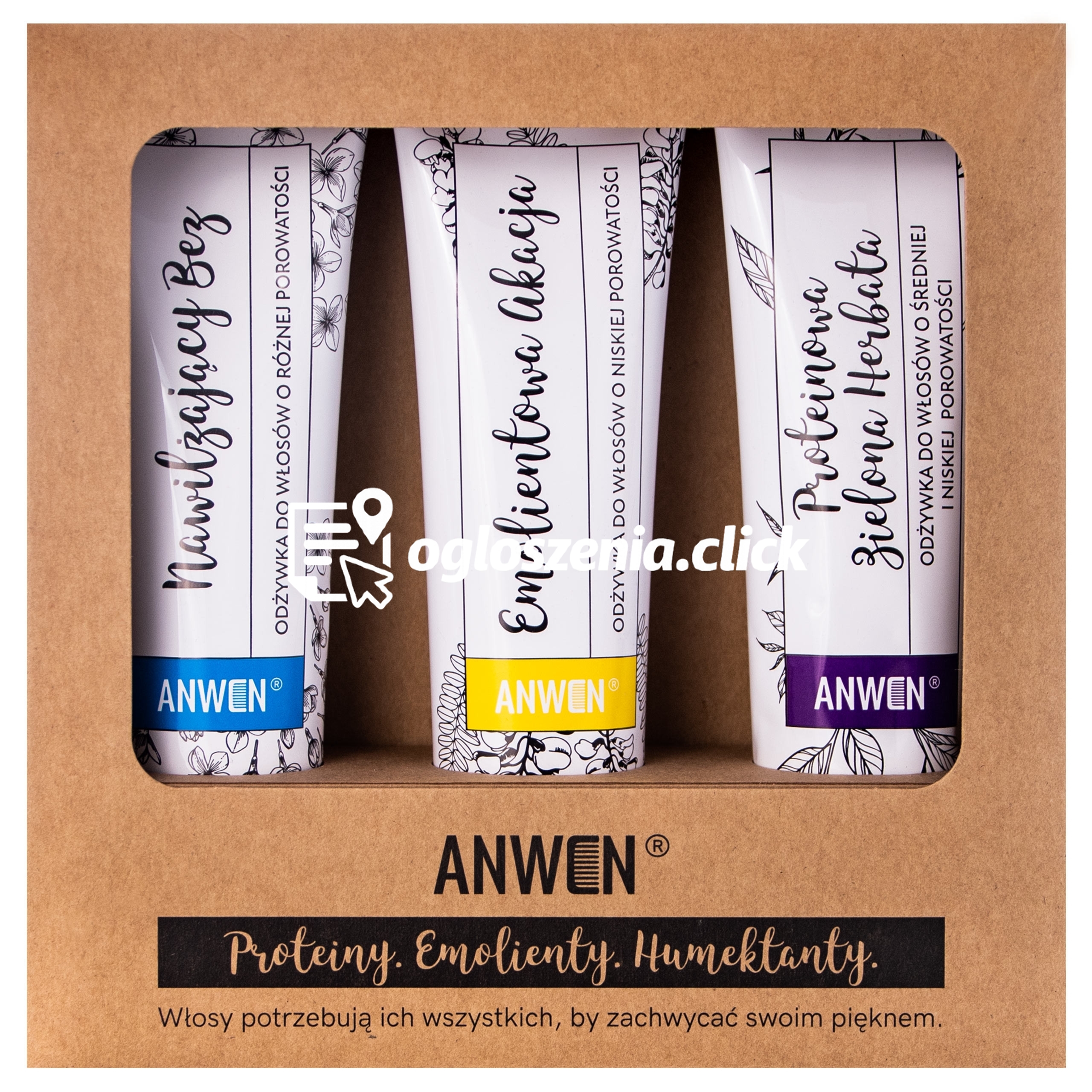 Zdjęcie produktu Anwen zestaw odzywek - do wlosów o niskiej porowatosci, 3x100ml