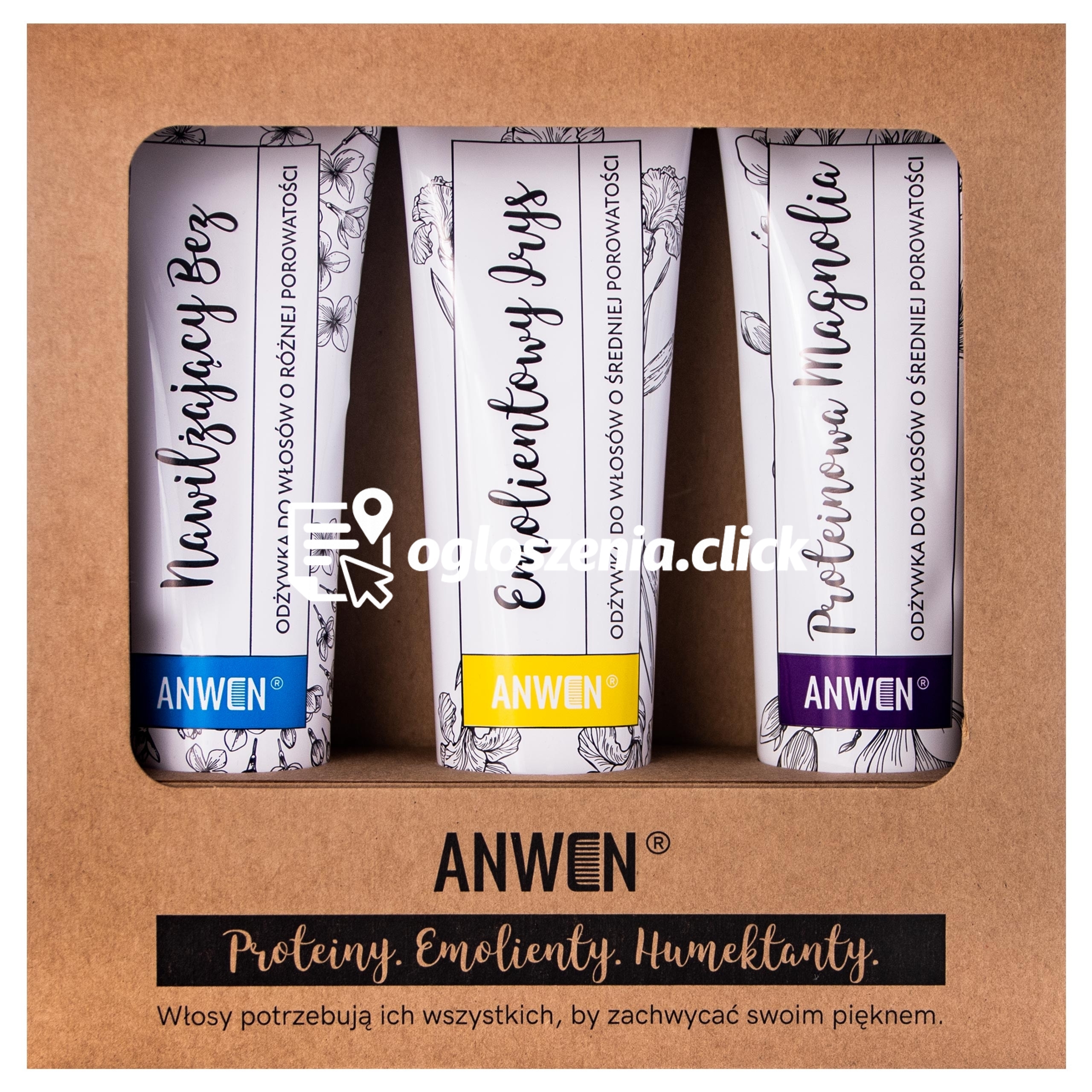 Zdjęcie produktu Anwen zestaw odzywek - do wlosów o sredniej porowatosci Magnolia Irys Bez, 3x100ml