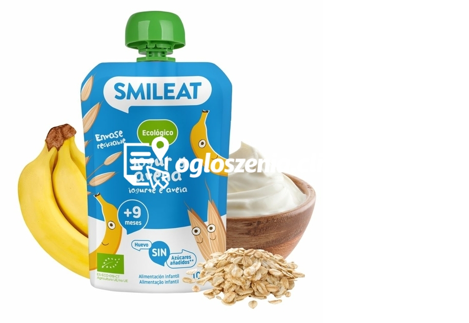Zdjęcie produktu BIO Platki owsiane z jogurtem, ekologiczny mus w tubce, 100 g