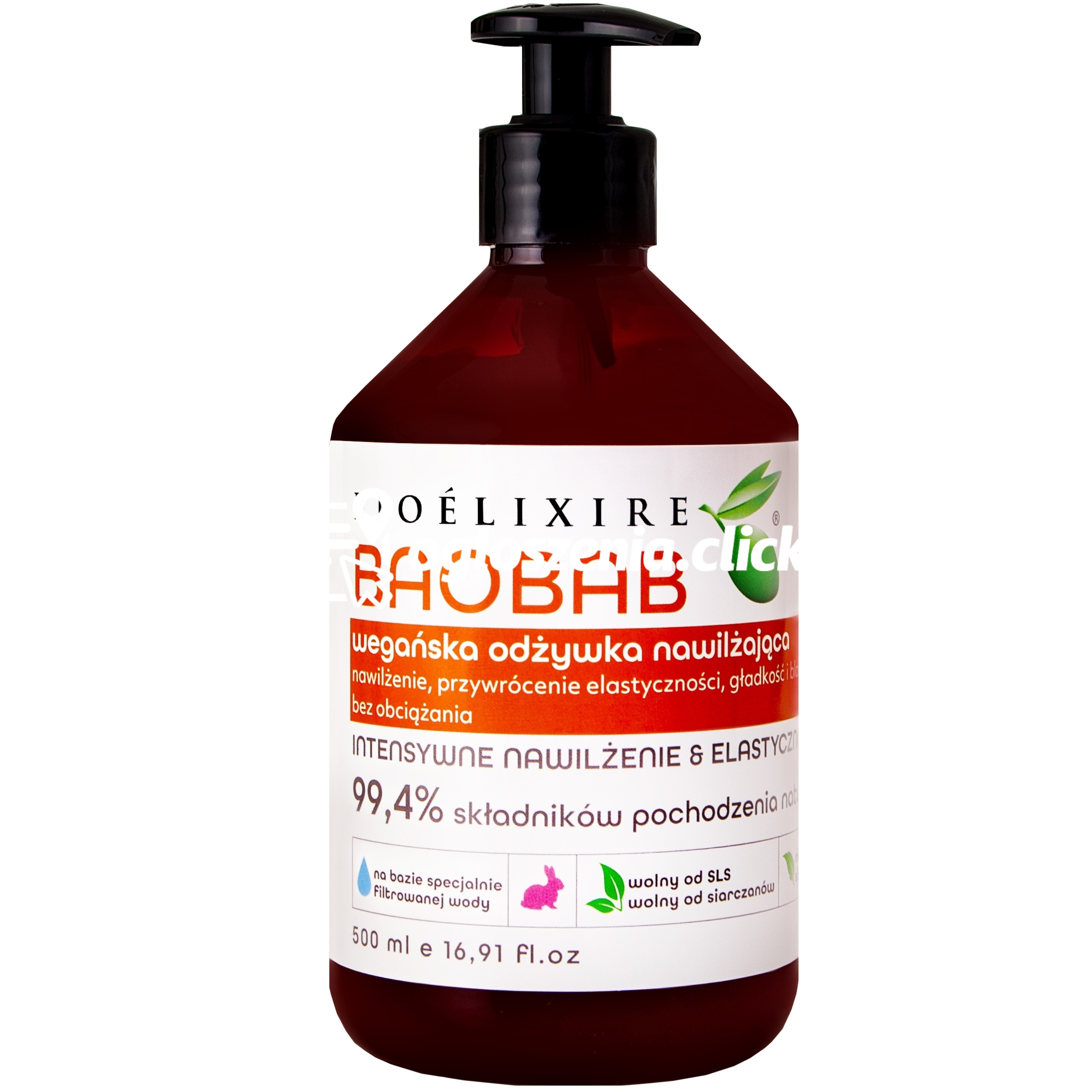 Zdjęcie produktu Bioelixire Baobab - weganska odzywka nawilzajaca do wlosów, 500ml