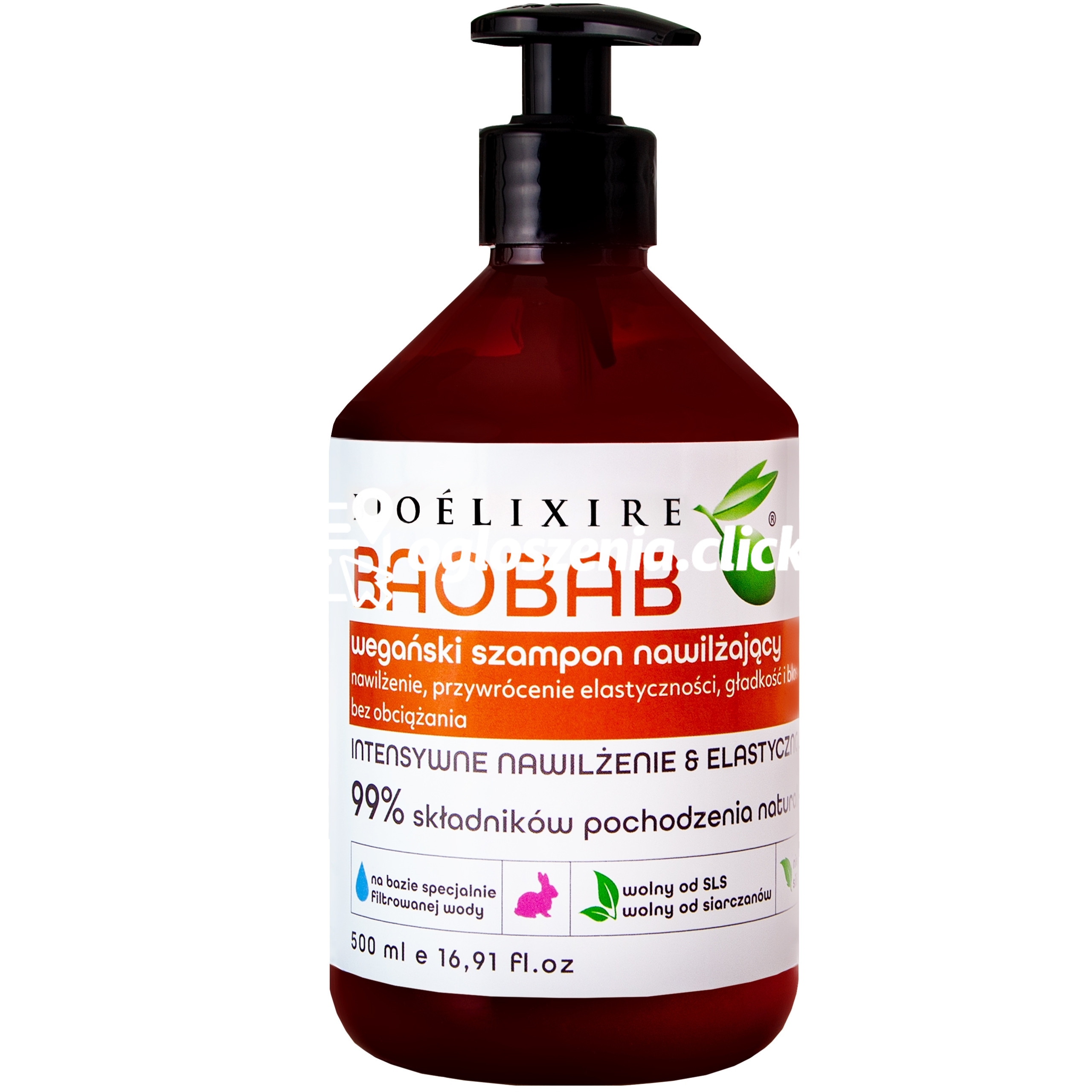 Zdjęcie produktu Bioelixire Baobab - weganski szampon nawilzajaco-wzmacniajacy, 500ml