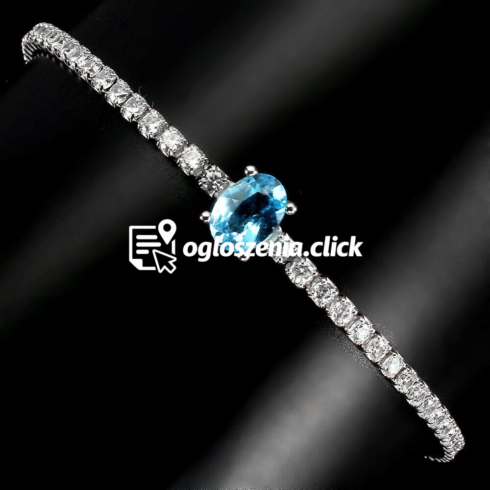 Zdjęcie produktu Bransoletka delikatna 925 naturalny topaz swiss cyrkonie