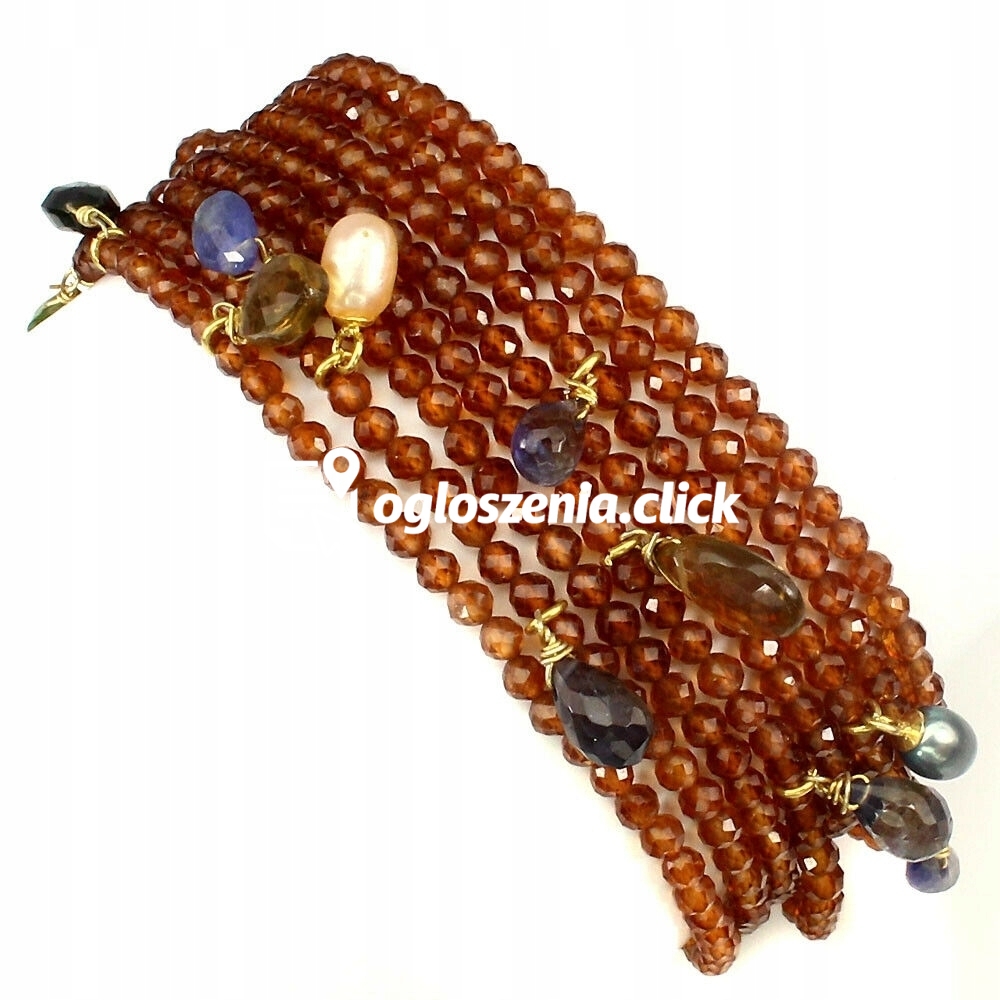Zdjęcie produktu Bransoletka srebrna naturalne granaty 925 piekna