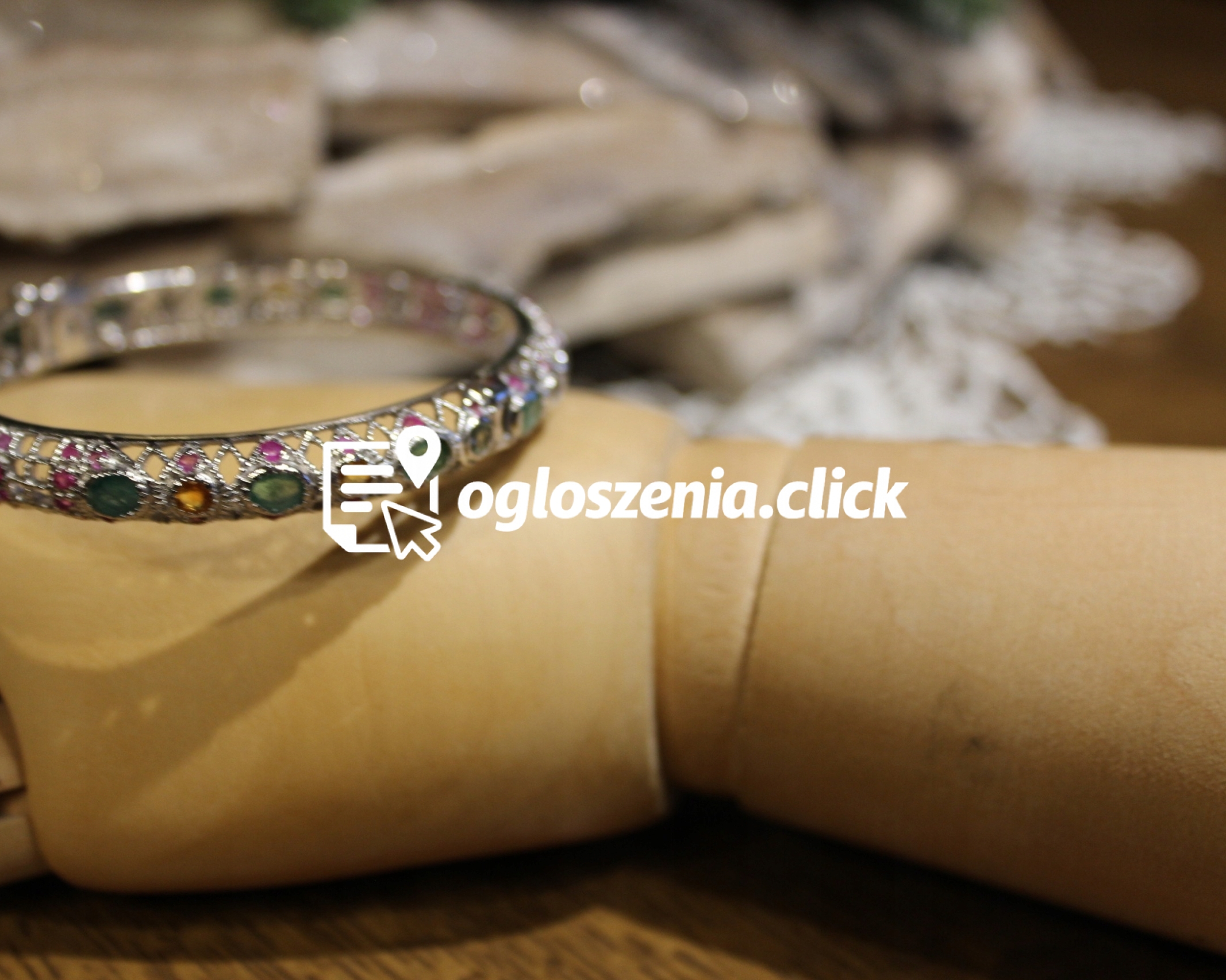 Zdjęcie produktu Bransoletka srebrna szmaragdy szafiry Songea 925
