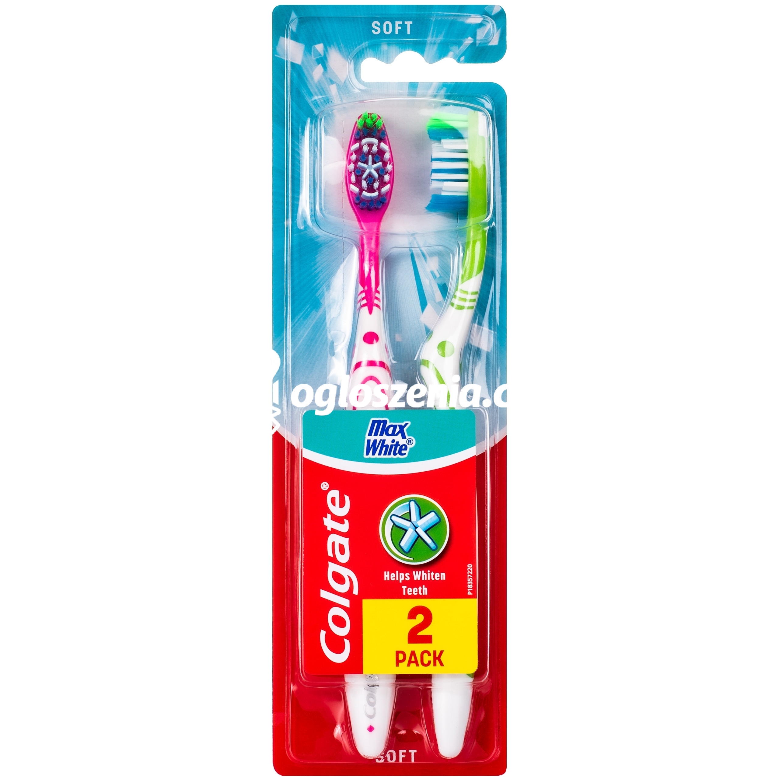 Zdjęcie produktu Colgate Max White - 2 pak, szczoteczki do mycia, pielegnacji zebów i dziasel, miekke