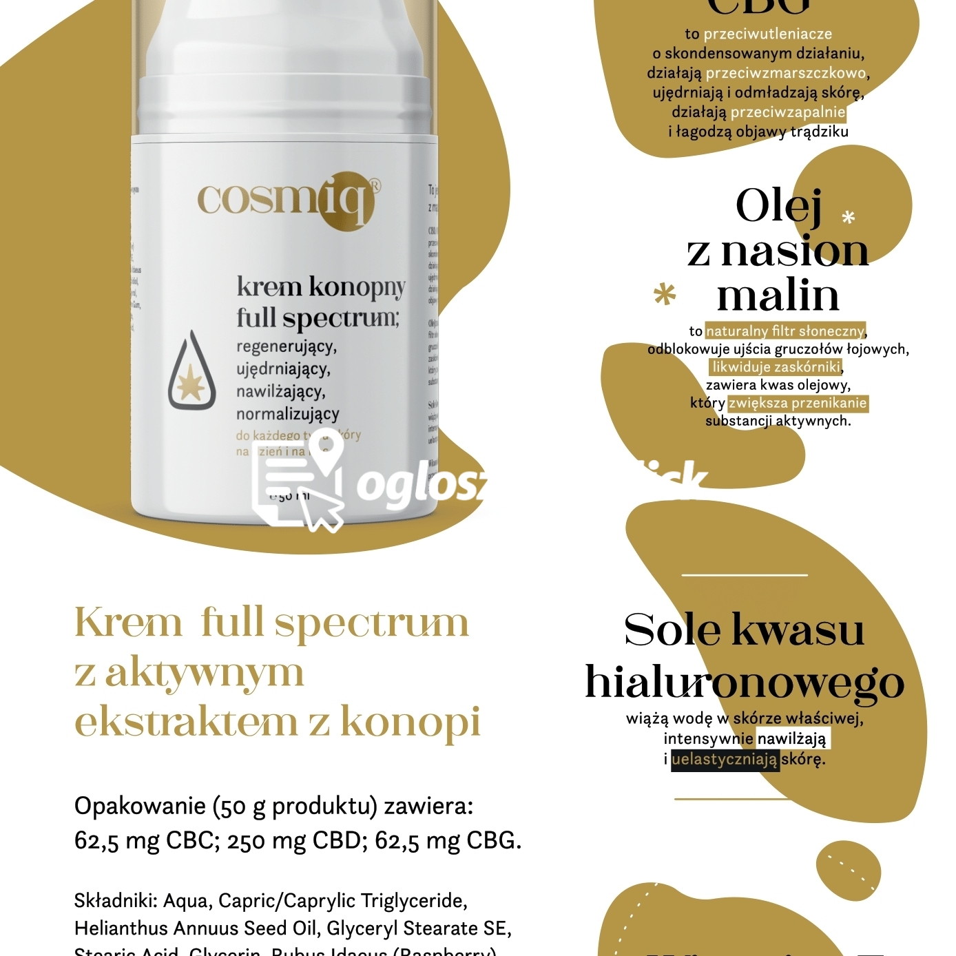 Zdjęcie produktu Cosmiq Krem Konopny Full Spectrum