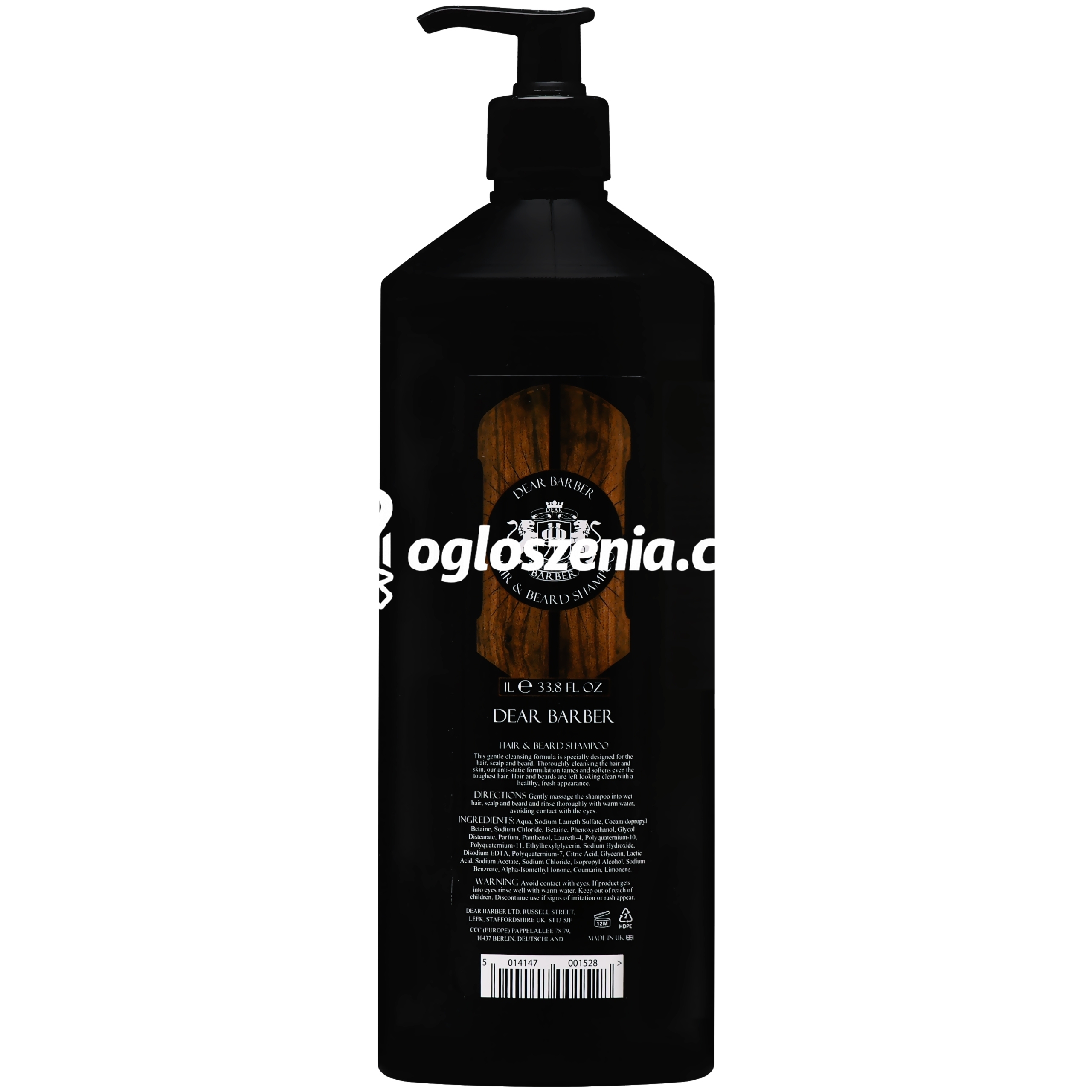Zdjęcie produktu Dear Barber - szampon do zarostu i wlosów nawilzajaco-regenerujacy, 1000ml