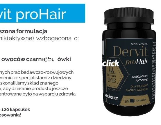 Zdjęcie produktu Dervit ProHair - suplement diety na wlosy, skóre, paznokcie