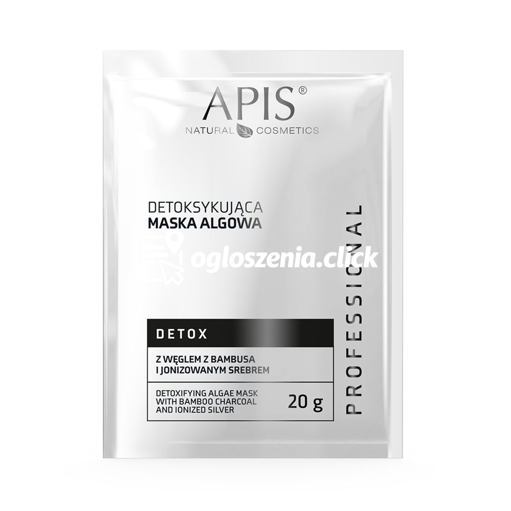 Zdjęcie produktu Detoksykujaca maska algowa z weglem z bambusa i jonizowanym srebrem Apis Professional Detox SASZETKA 20g