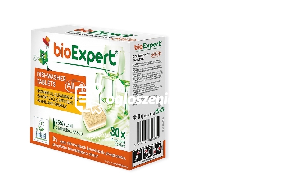 Zdjęcie produktu Ekologiczne tabletki do zmywarki, All in One, 30 szt