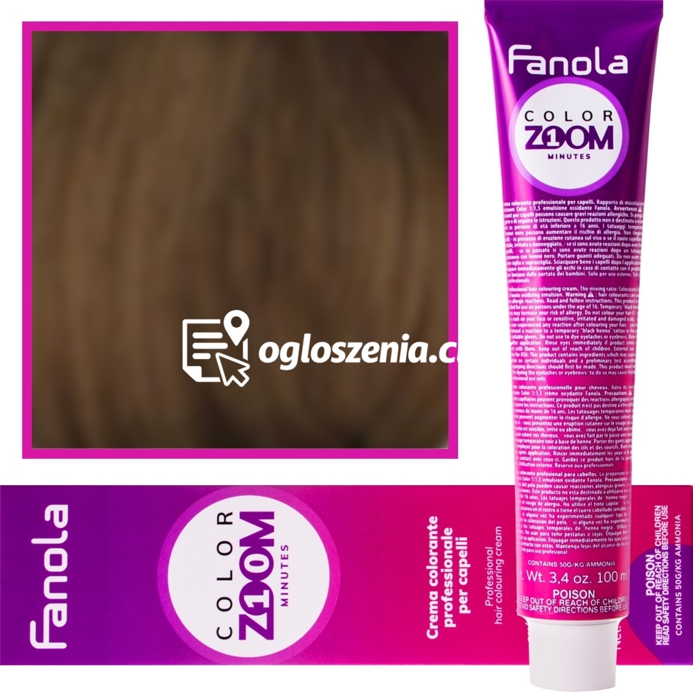 Zdjęcie produktu Fanola Color Zoom - krem do farbowania wlosów cala paleta, 100 ml 6.3 Ciemny zloty blond