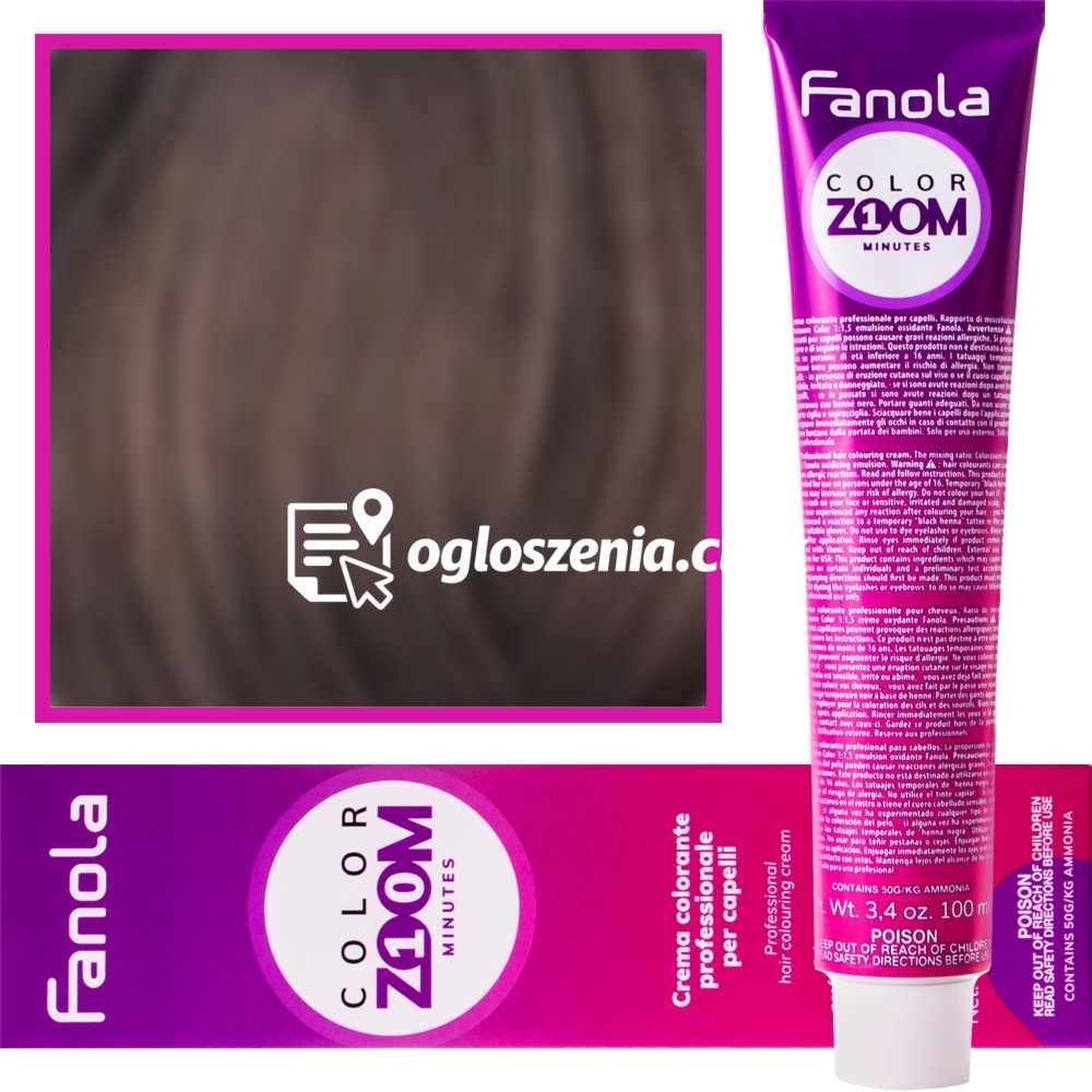 Zdjęcie produktu Fanola Color Zoom - krem do farbowania wlosów cala paleta, 100 ml 6.01 Naturalny ciemny blond