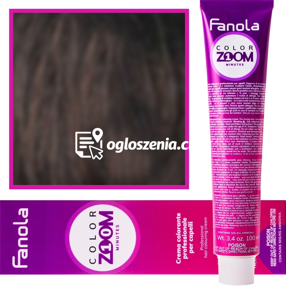Zdjęcie produktu Fanola Color Zoom - krem do farbowania wlosów cala paleta, 100 ml 5.7 Jasny kasztanowy braz