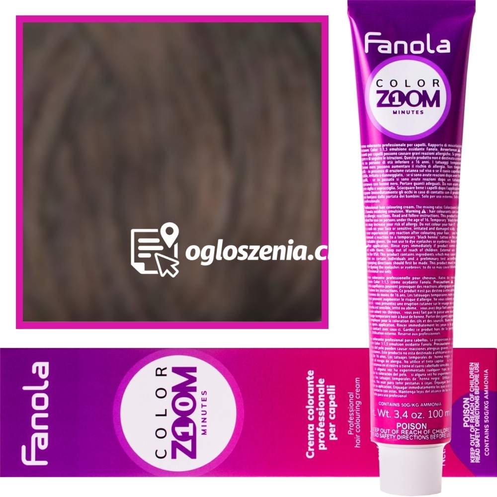 Zdjęcie produktu Fanola Color Zoom - krem do farbowania wlosów cala paleta, 100 ml 4.0 Kasztan