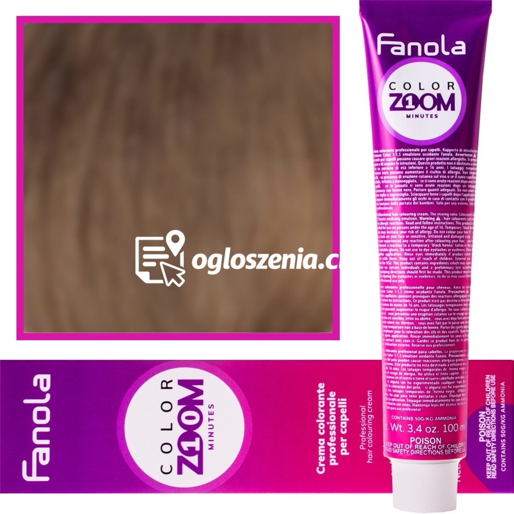 Zdjęcie produktu Fanola Color Zoom - krem do farbowania wlosów cala paleta, 100 ml 7.0 Blond