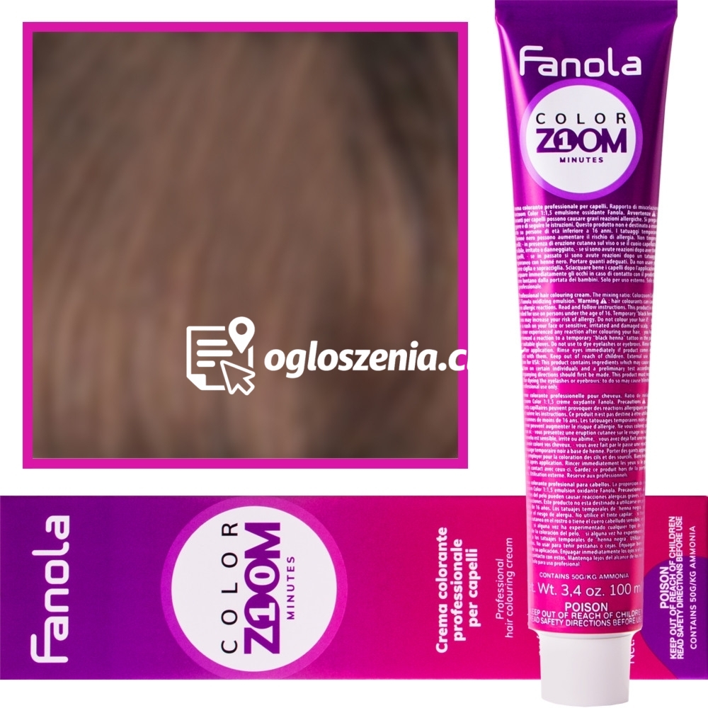 Zdjęcie produktu Fanola Color Zoom - krem do farbowania wlosów cala paleta, 100 ml 7.7 Brazowy blond