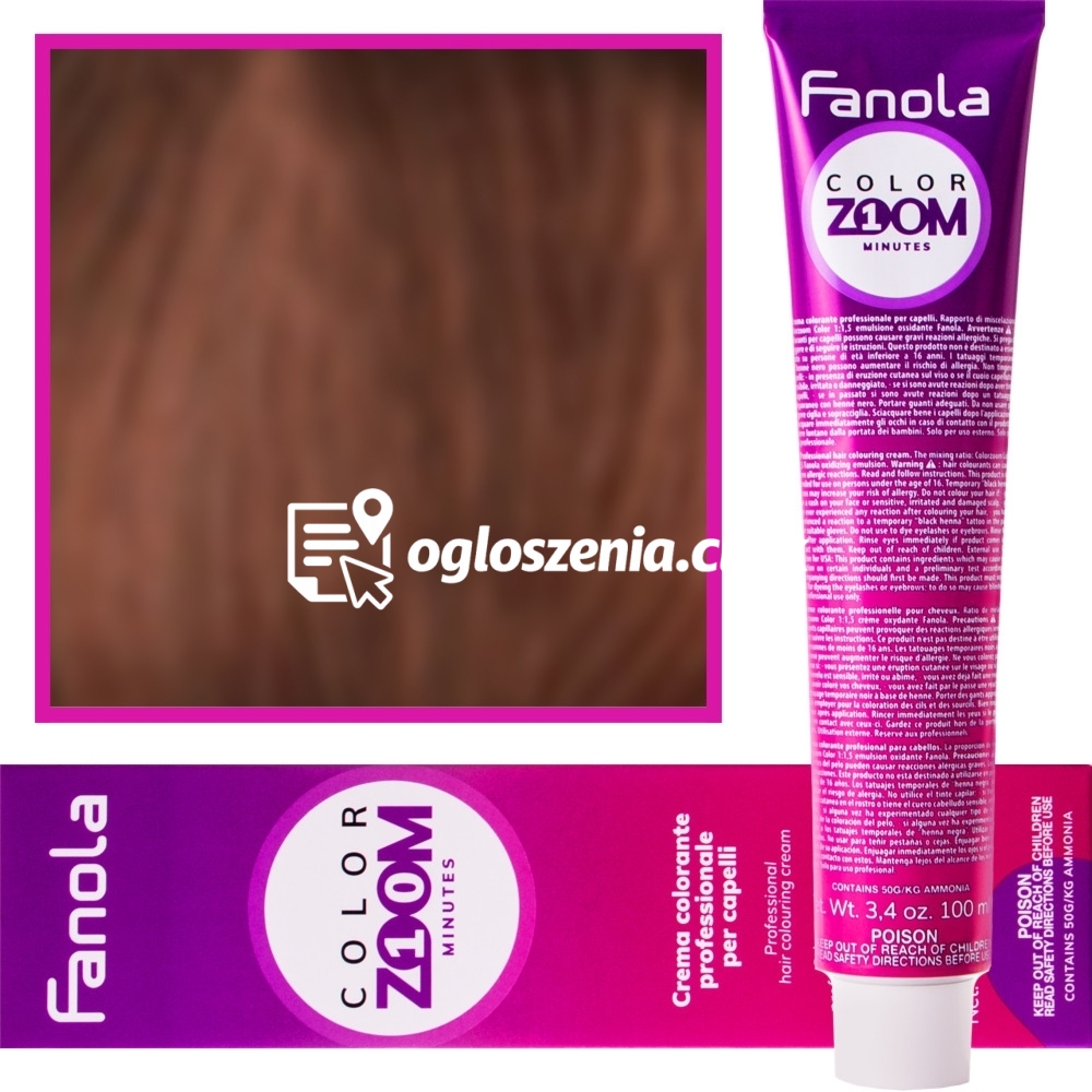 Zdjęcie produktu Fanola Color Zoom - krem do farbowania wlosów cala paleta, 100 ml 5.4 Jasna kasztanowa miedz