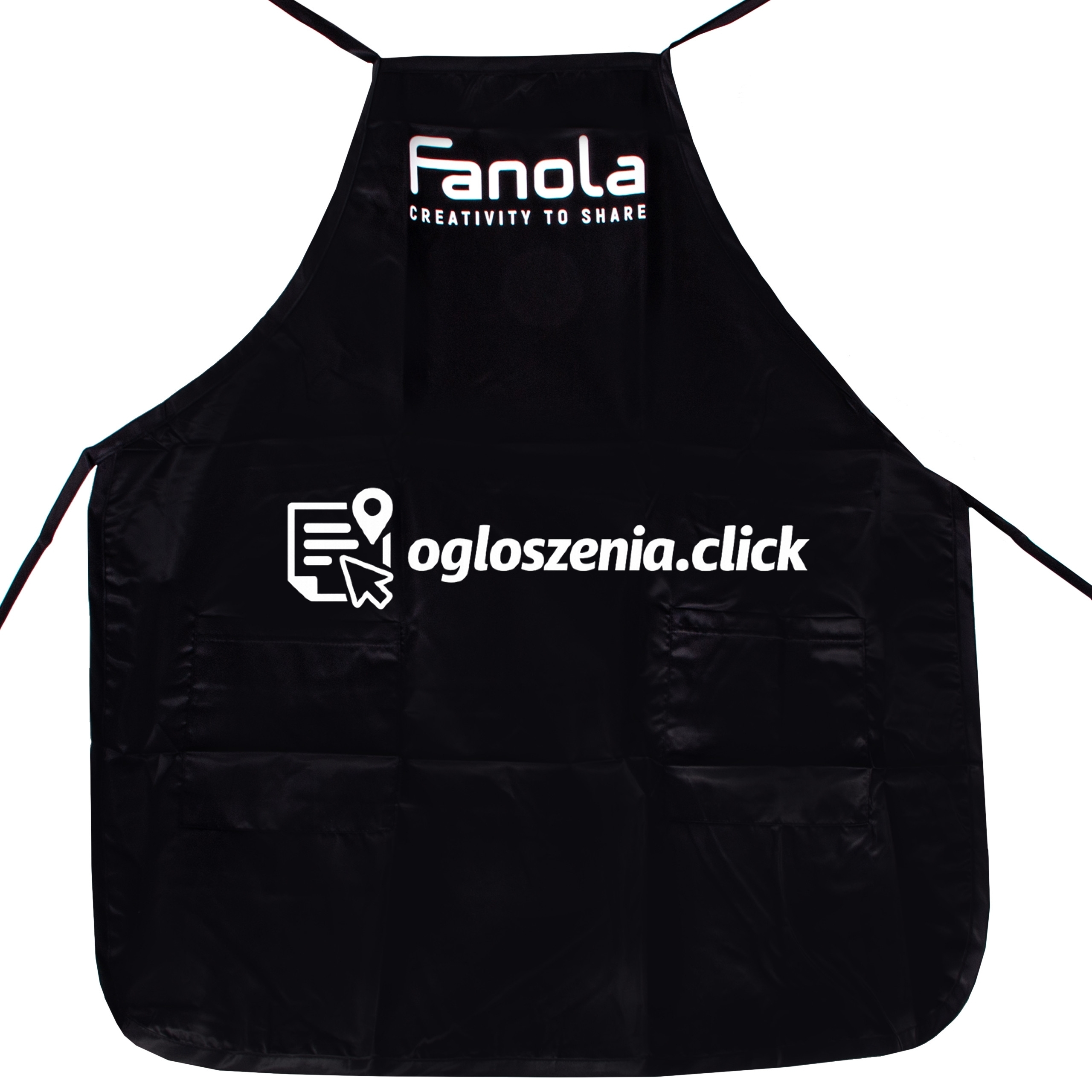 Zdjęcie produktu Fanola Fartuch Fryzjerski - profesjonalny czarny fartuch z dwiema kieszonkami