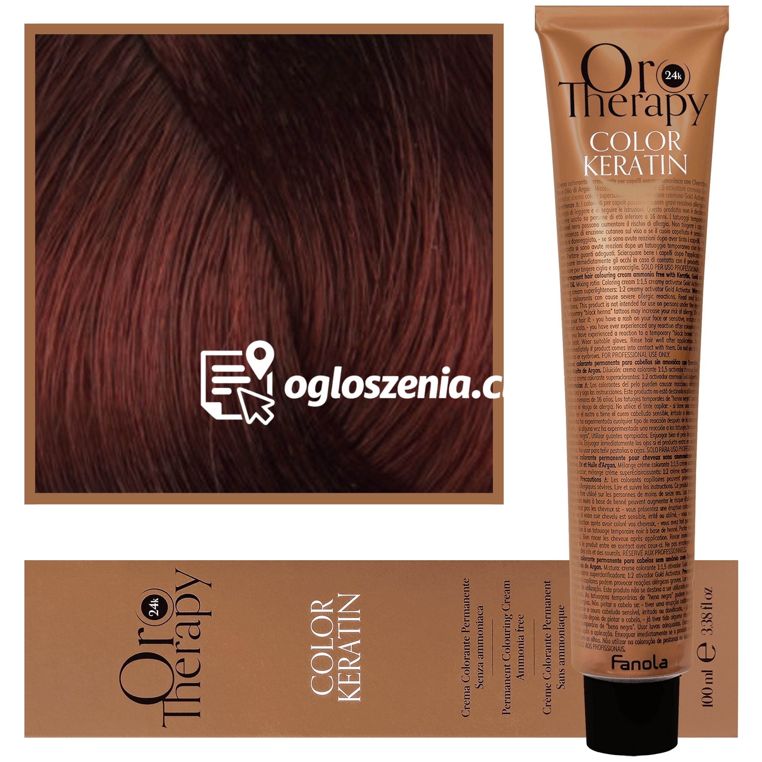 Zdjęcie produktu Fanola Oro Therapy - farba do wlosów bez amoniaku, pelna paleta kolorów 6,46 | Ciemny Miedziany Czerwony