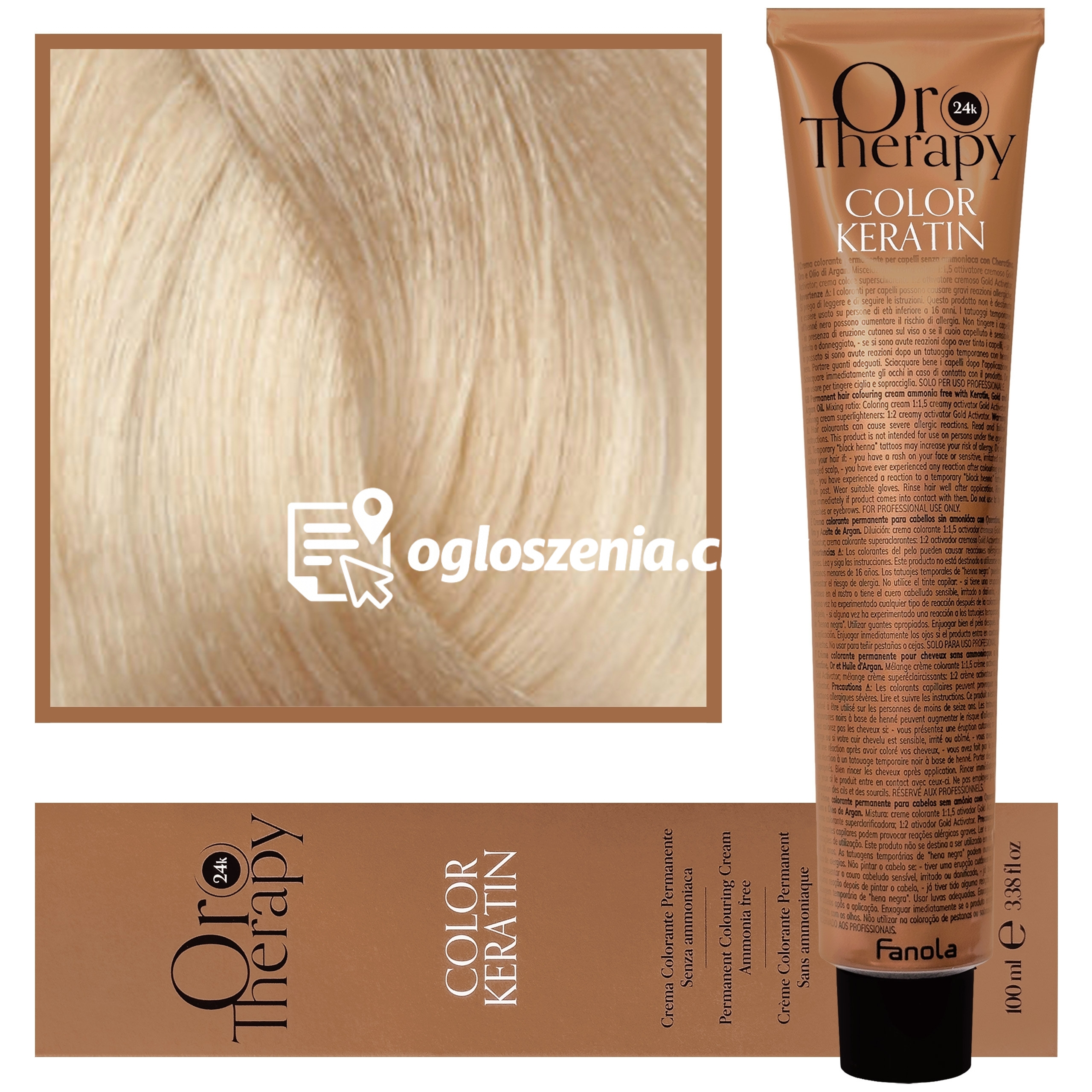 Zdjęcie produktu Fanola Oro Therapy - farba do wlosów bez amoniaku, pelna paleta kolorów 10,0 | Blond Platynowy