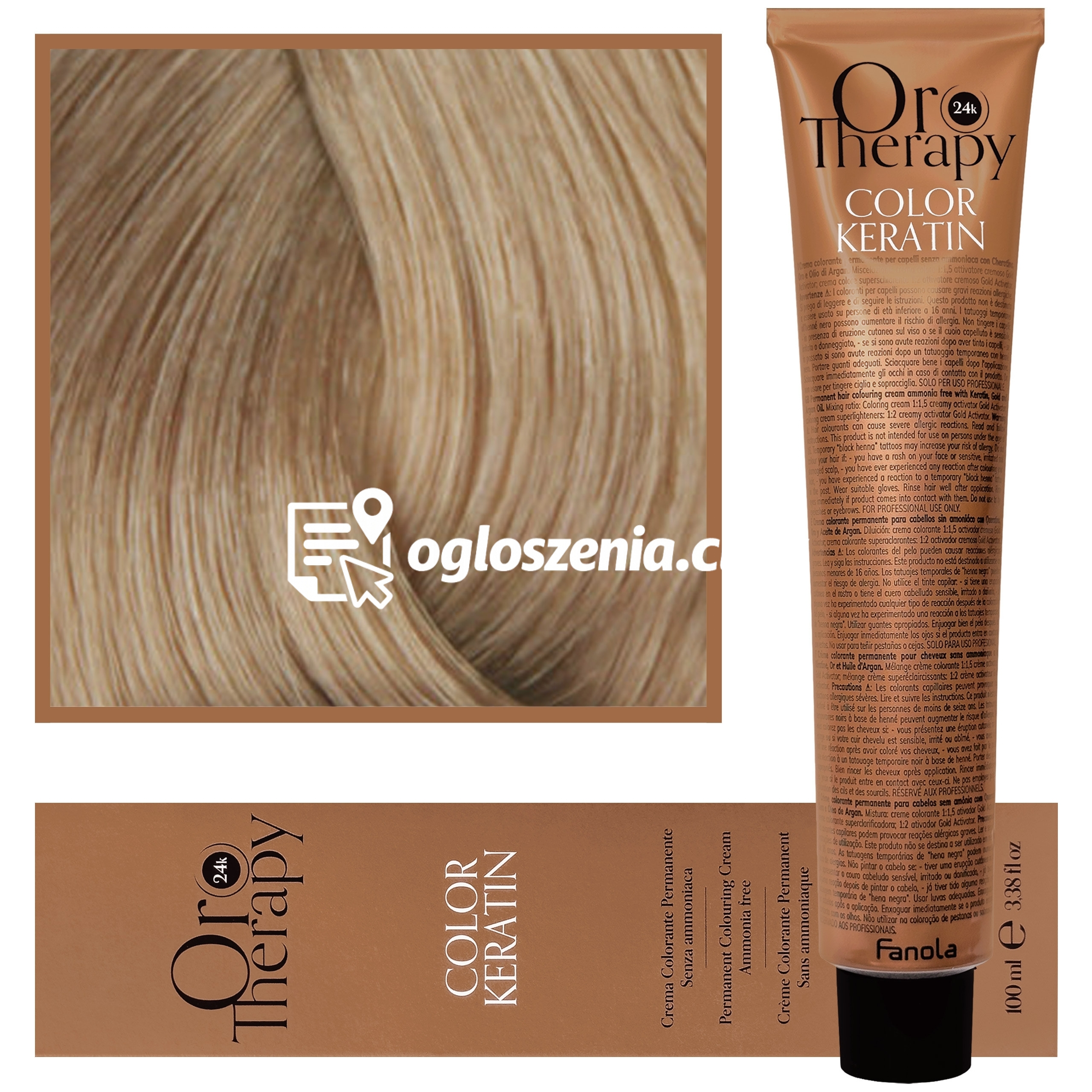 Zdjęcie produktu Fanola Oro Therapy - farba do wlosów bez amoniaku, pelna paleta kolorów 10,00 | Intensywny Blond Platynowy