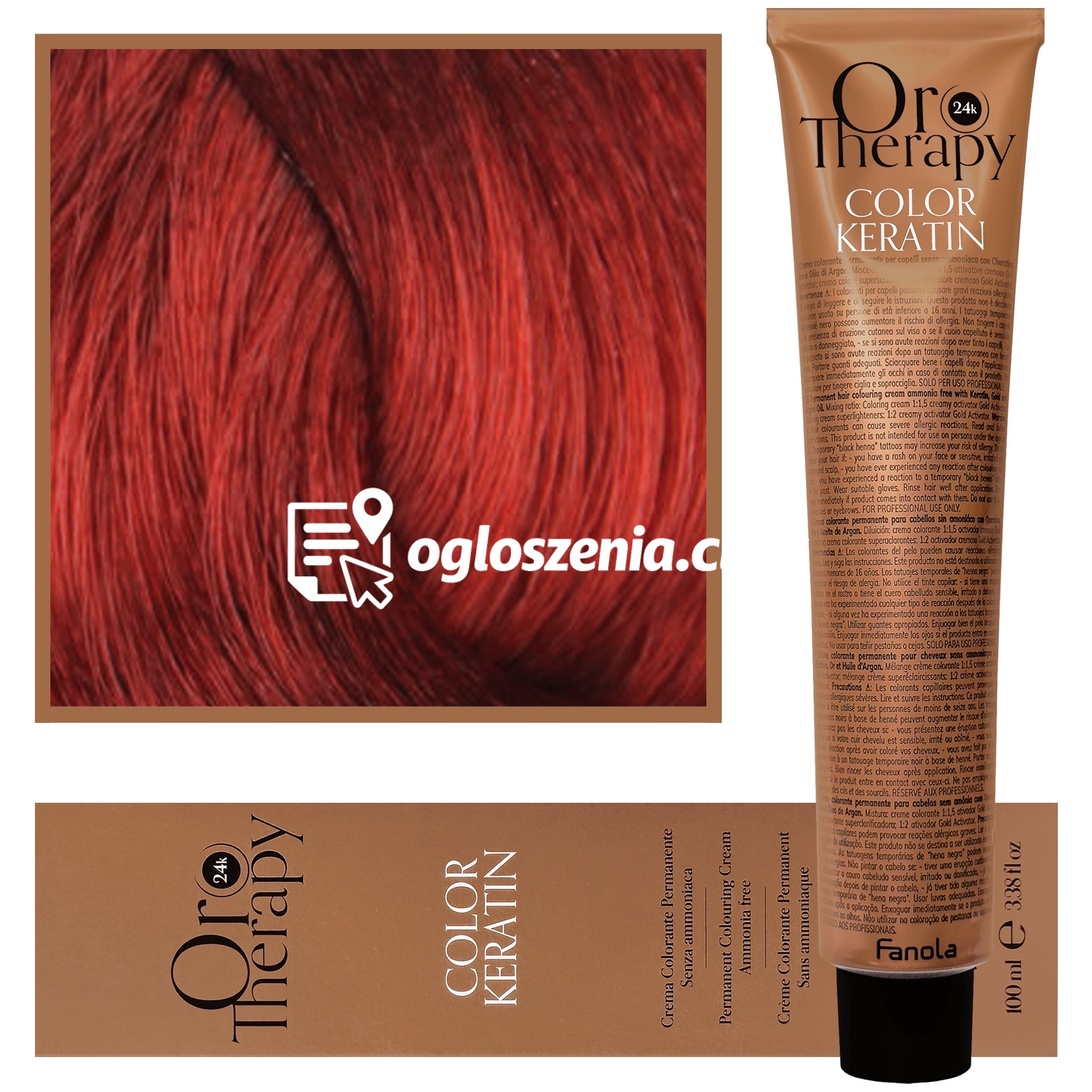 Zdjęcie produktu Fanola Oro Therapy - farba do wlosów bez amoniaku, pelna paleta kolorów 6,6 | Ciemny Czerwony Blond