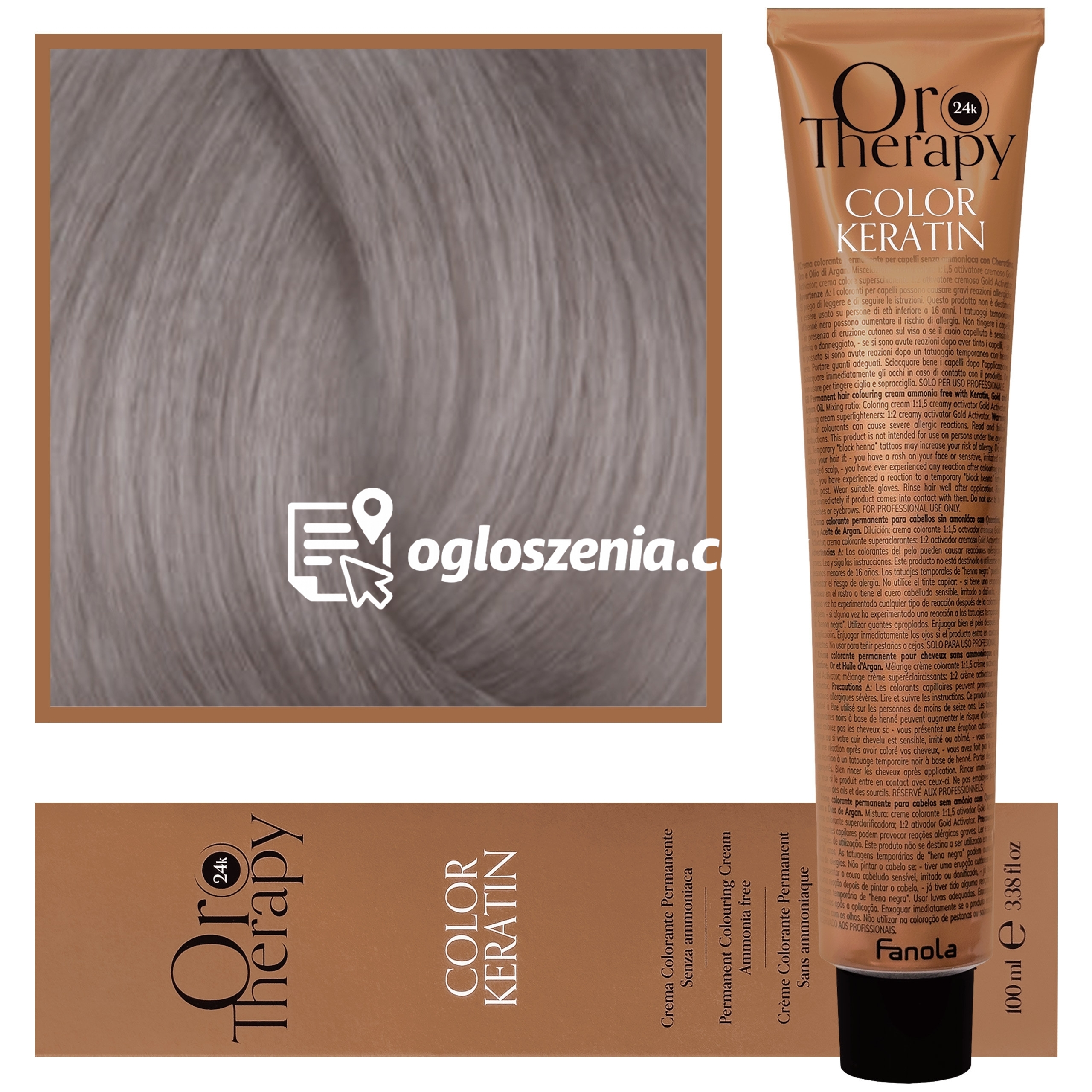 Zdjęcie produktu Fanola Oro Therapy - farba do wlosów bez amoniaku, pelna paleta kolorów 10,1 | Blond Platynowy Popielaty