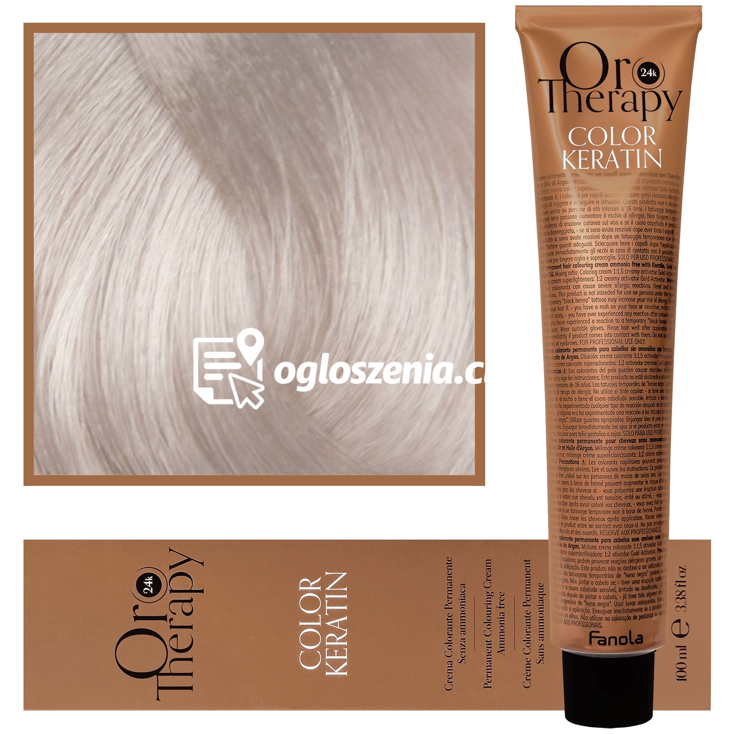 Zdjęcie produktu Fanola Oro Therapy - farba do wlosów bez amoniaku, pelna paleta kolorów 10,1 Extra | Blond Platynowy