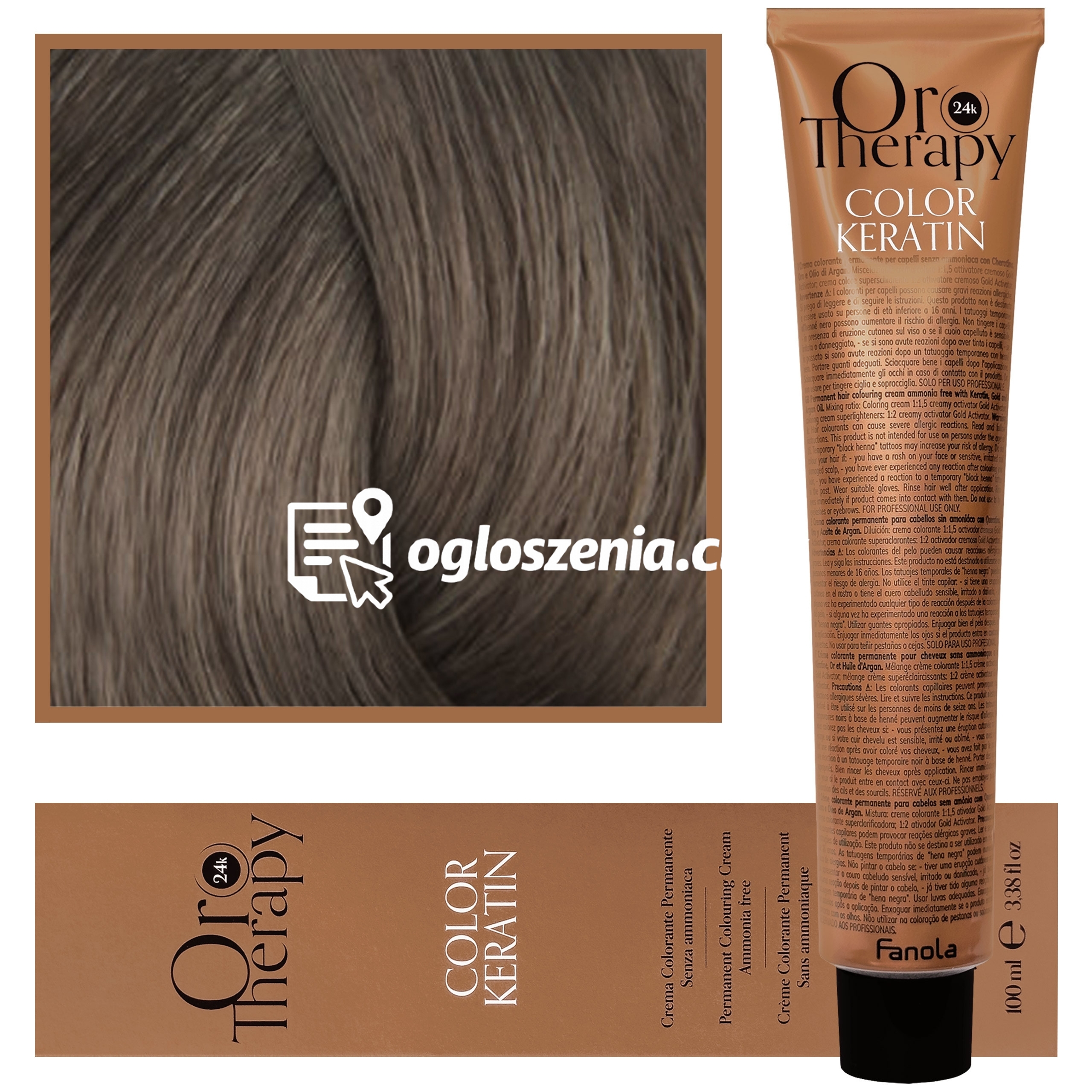 Zdjęcie produktu Fanola Oro Therapy - farba do wlosów bez amoniaku, pelna paleta kolorów 7,13 | Bezowy Blond