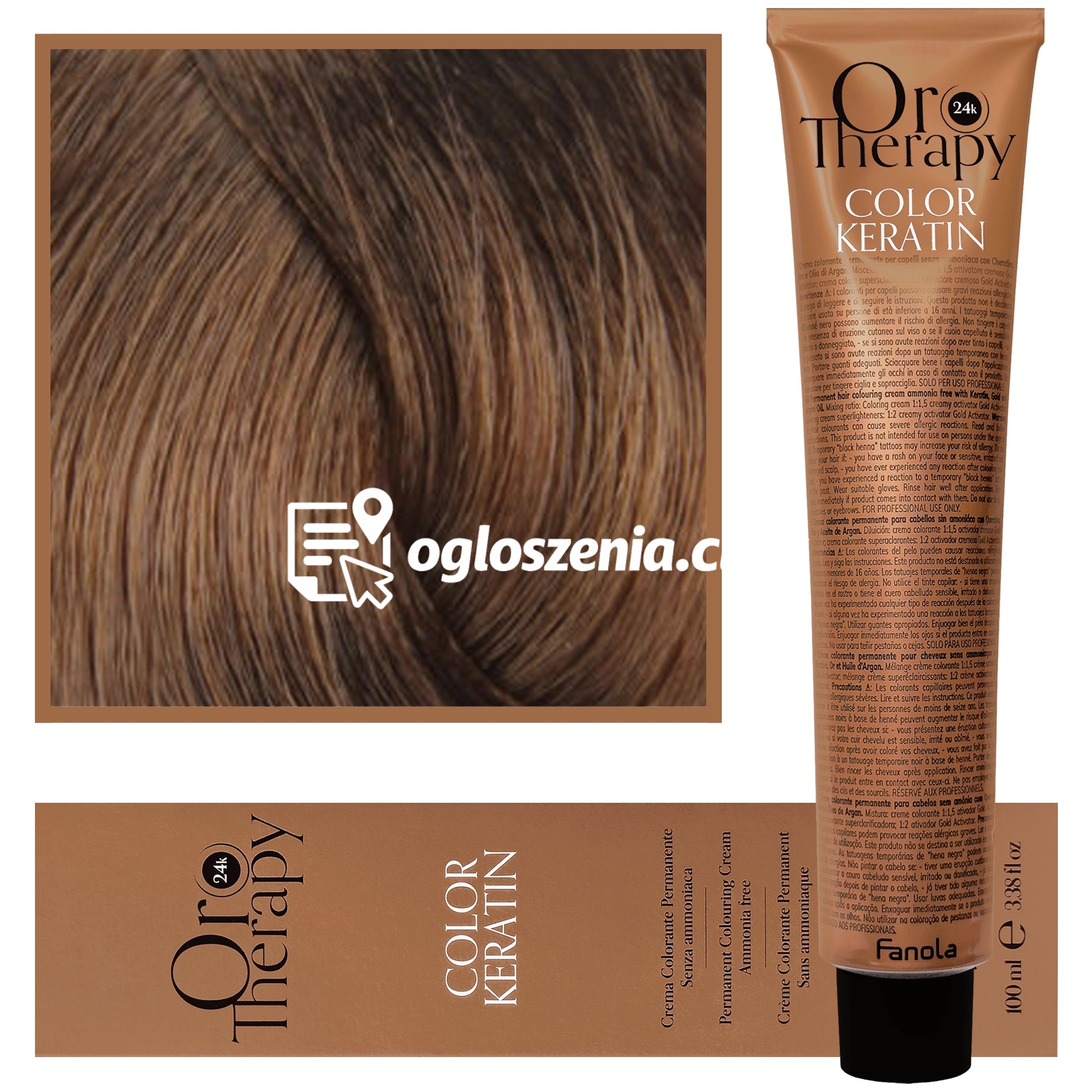 Zdjęcie produktu Fanola Oro Therapy - farba do wlosów bez amoniaku, pelna paleta kolorów 7,14 | Orzech