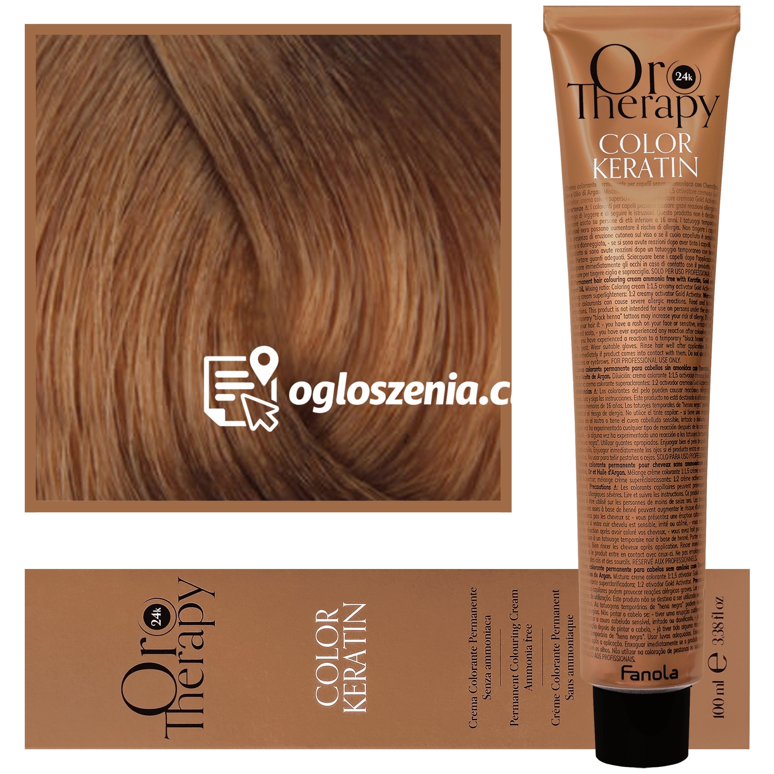 Zdjęcie produktu Fanola Oro Therapy - farba do wlosów bez amoniaku, pelna paleta kolorów 7,3 | Zloty Blond