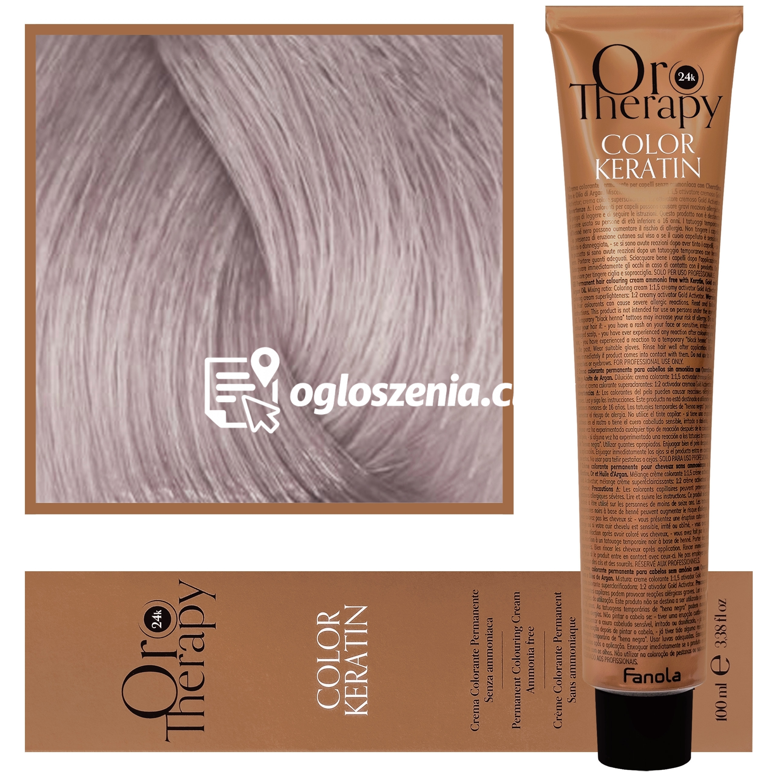 Zdjęcie produktu Fanola Oro Therapy - farba do wlosów bez amoniaku, pelna paleta kolorów 10,21 | Blond Platynowy Fioletowy