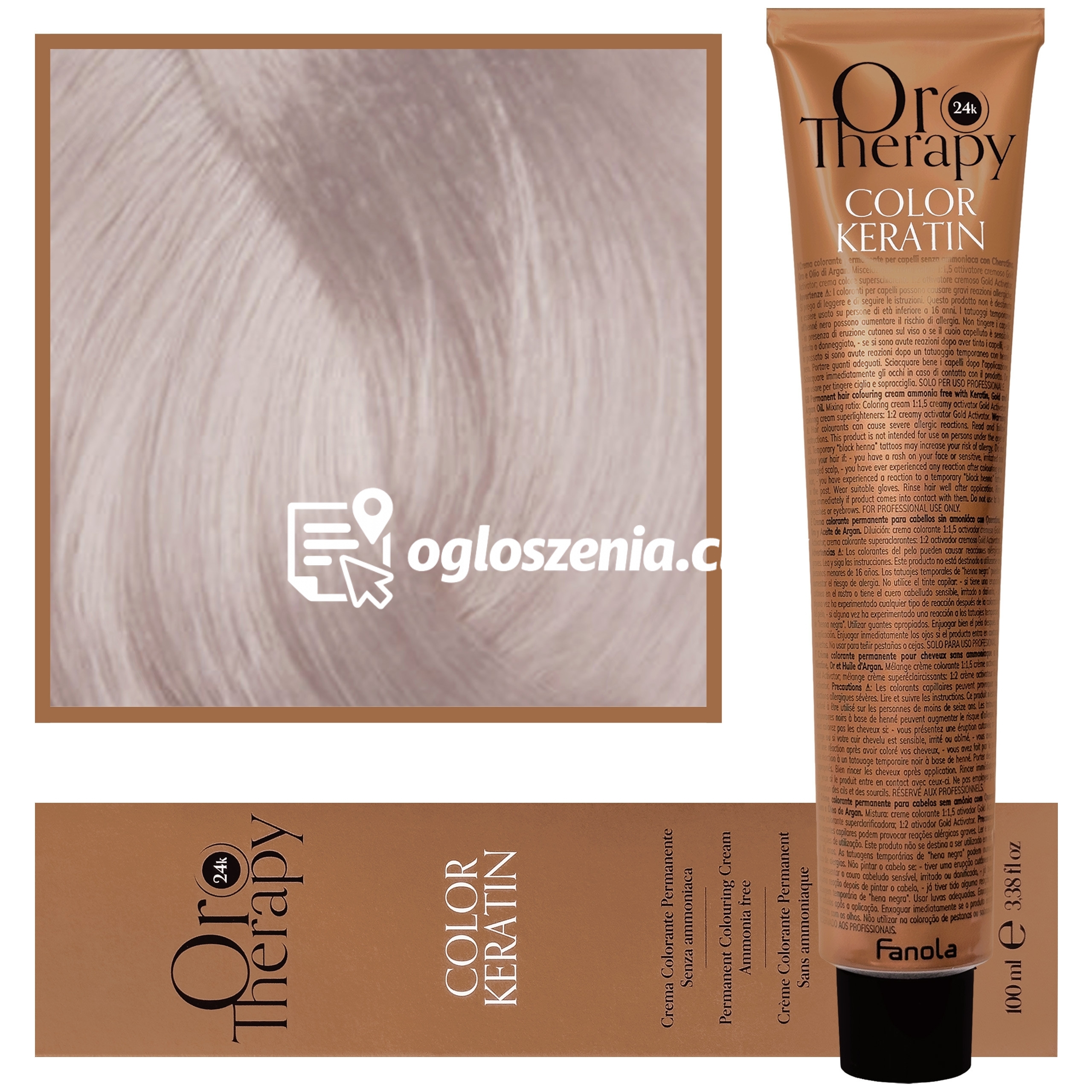 Zdjęcie produktu Fanola Oro Therapy - farba do wlosów bez amoniaku, pelna paleta kolorów 11,1 | Superjasny Blond Platynowy