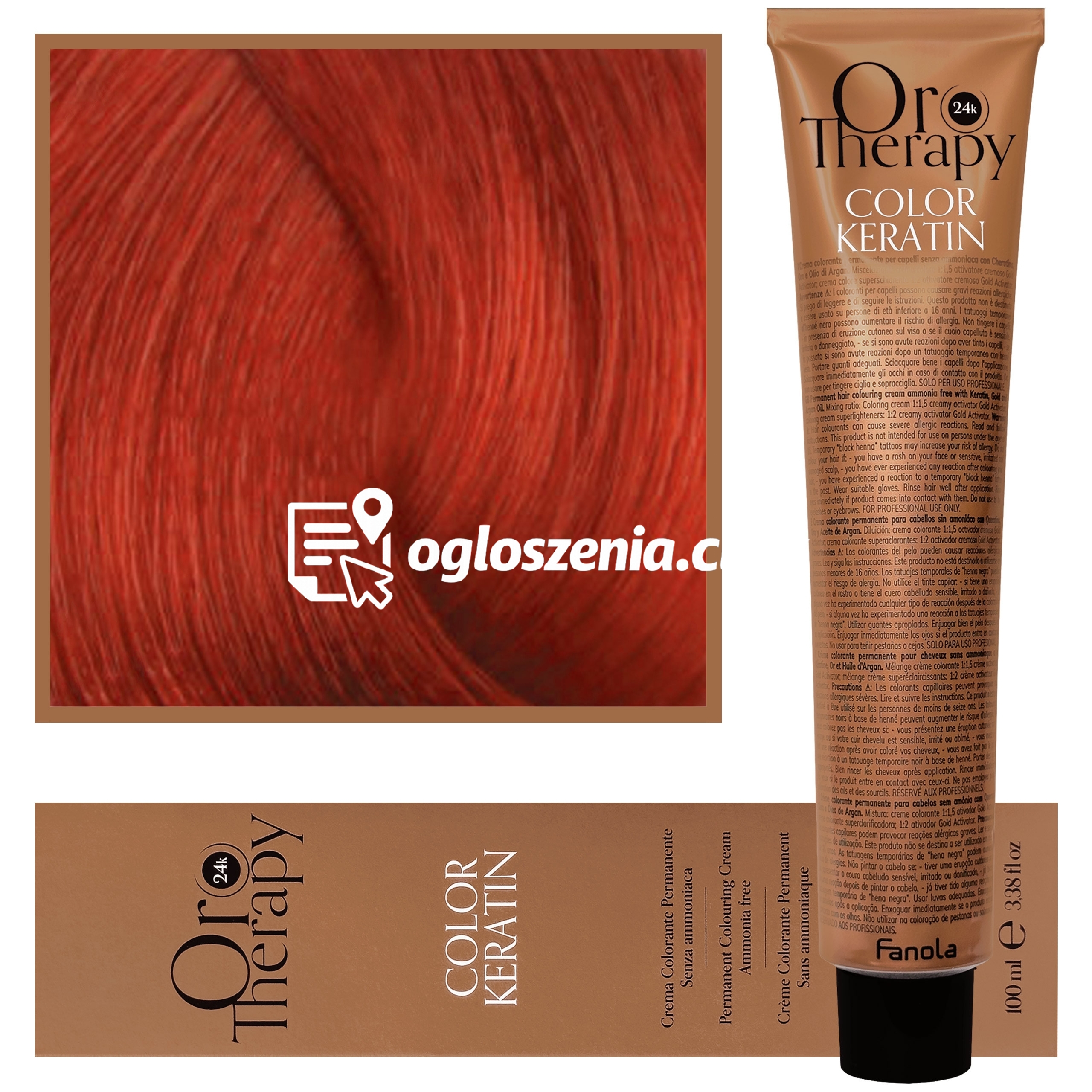 Zdjęcie produktu Fanola Oro Therapy - farba do wlosów bez amoniaku, pelna paleta kolorów 7,606 | Cieply Czerwony Blond