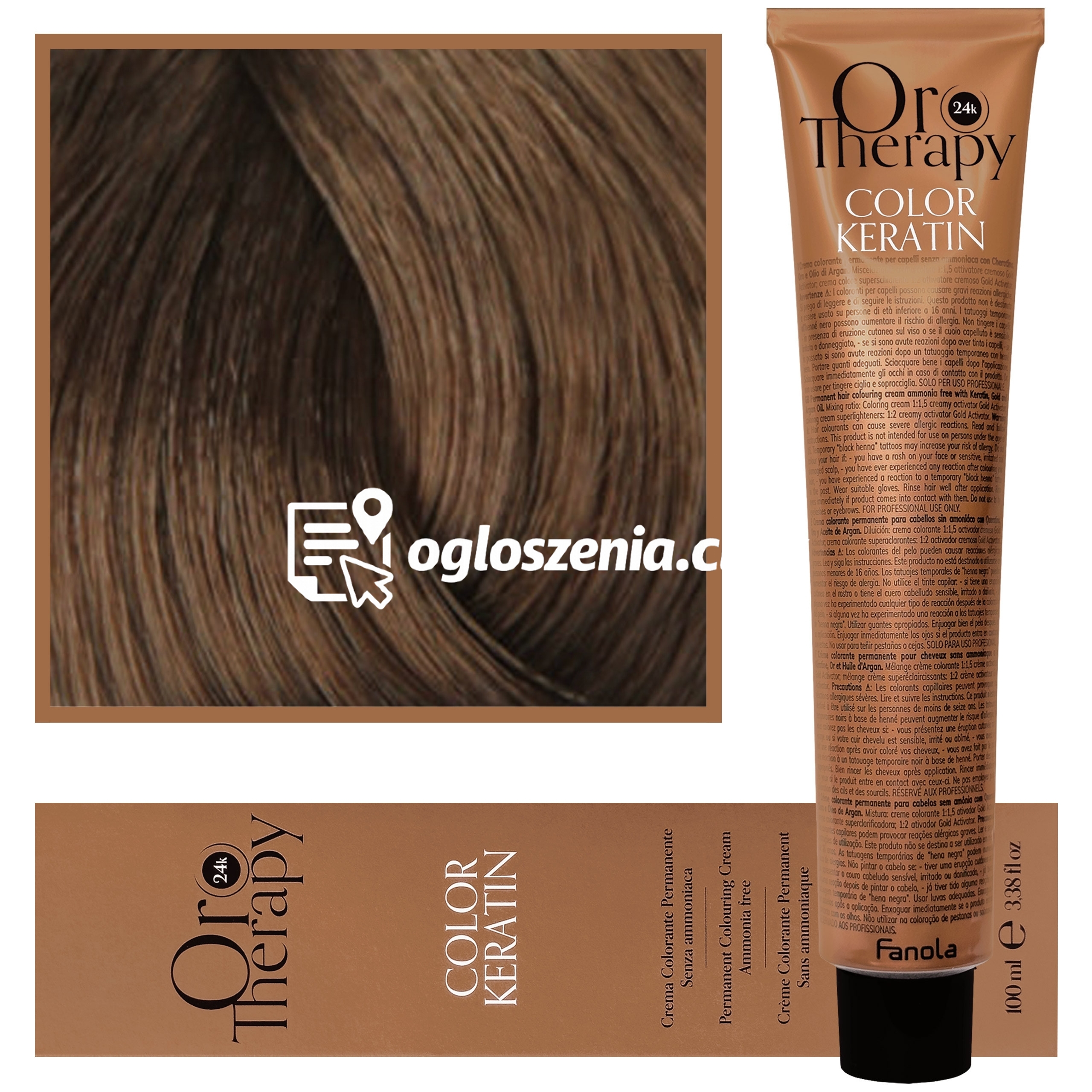 Zdjęcie produktu Fanola Oro Therapy - farba do wlosów bez amoniaku, pelna paleta kolorów 8,00 | Intensywny Jasny Blond