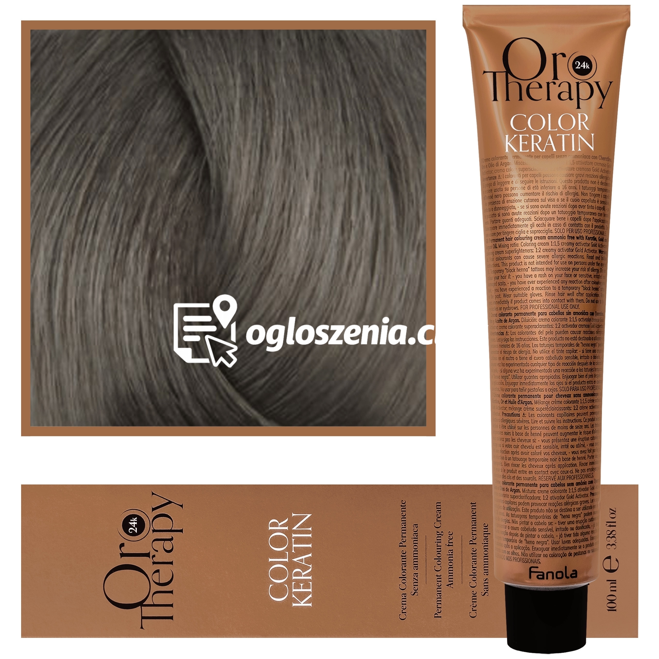 Zdjęcie produktu Fanola Oro Therapy - farba do wlosów bez amoniaku, pelna paleta kolorów 8,1 | Jasny Popielaty Blond