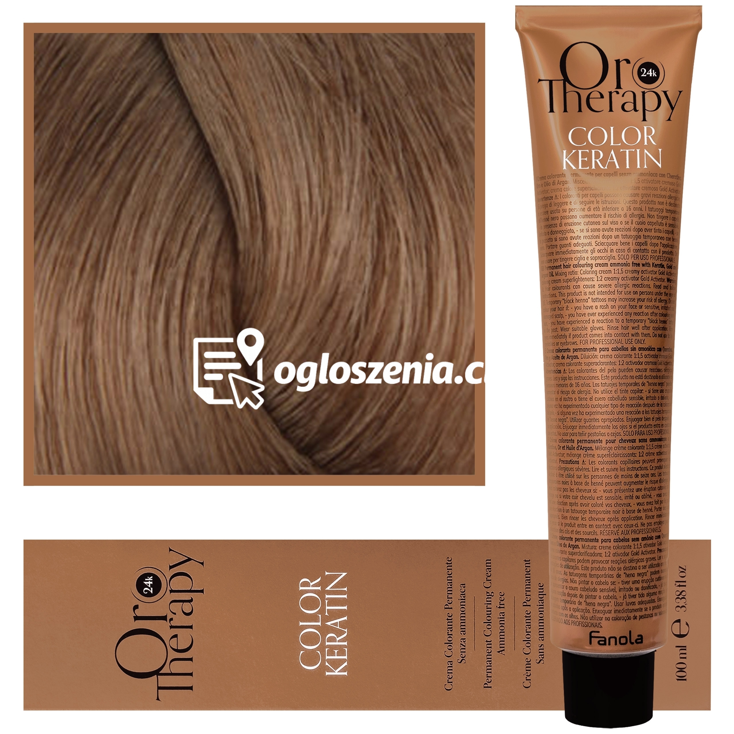 Zdjęcie produktu Fanola Oro Therapy - farba do wlosów bez amoniaku, pelna paleta kolorów 8,14 | Gianduia