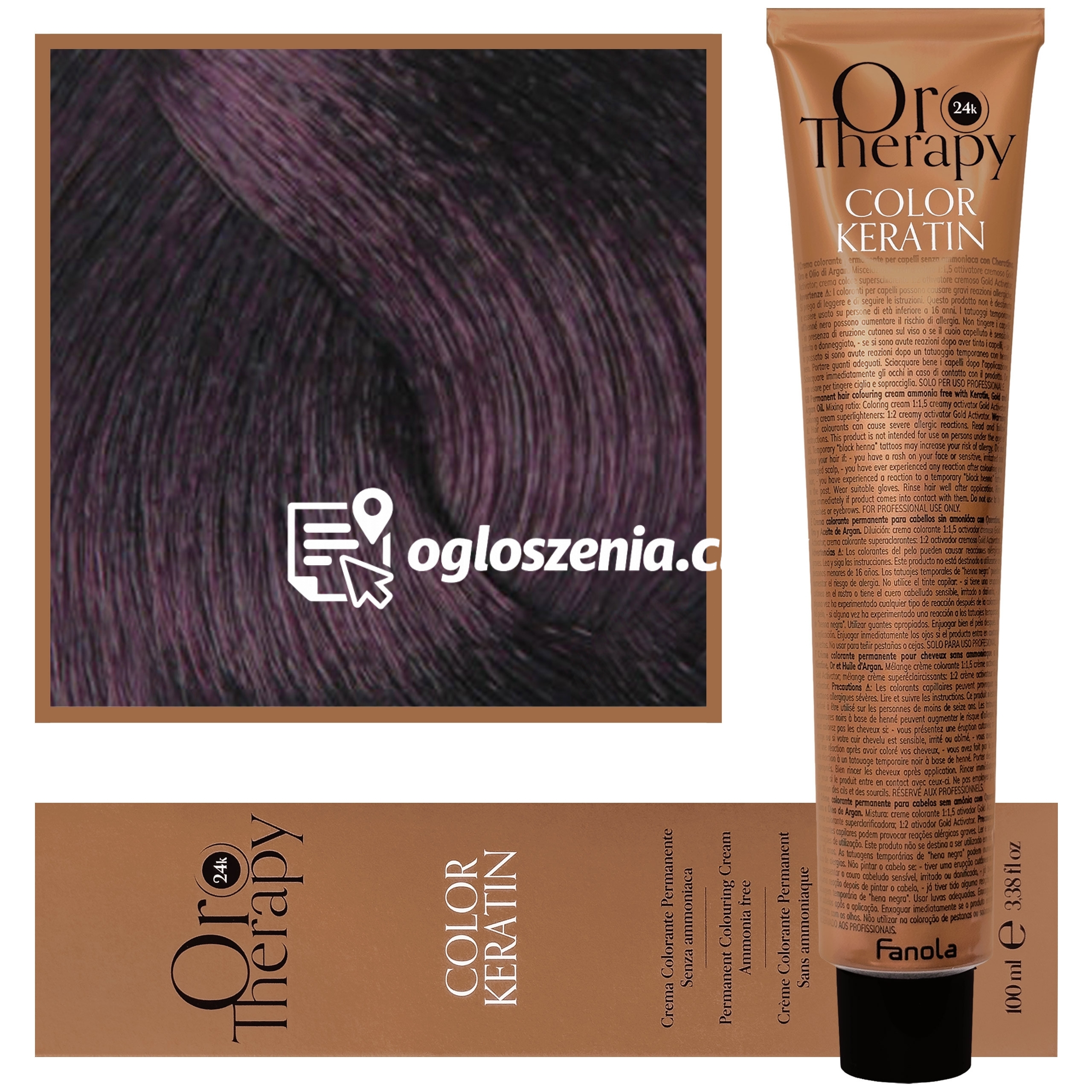 Zdjęcie produktu Fanola Oro Therapy - farba do wlosów bez amoniaku, pelna paleta kolorów 4,2 | Kasztan Fioletowy