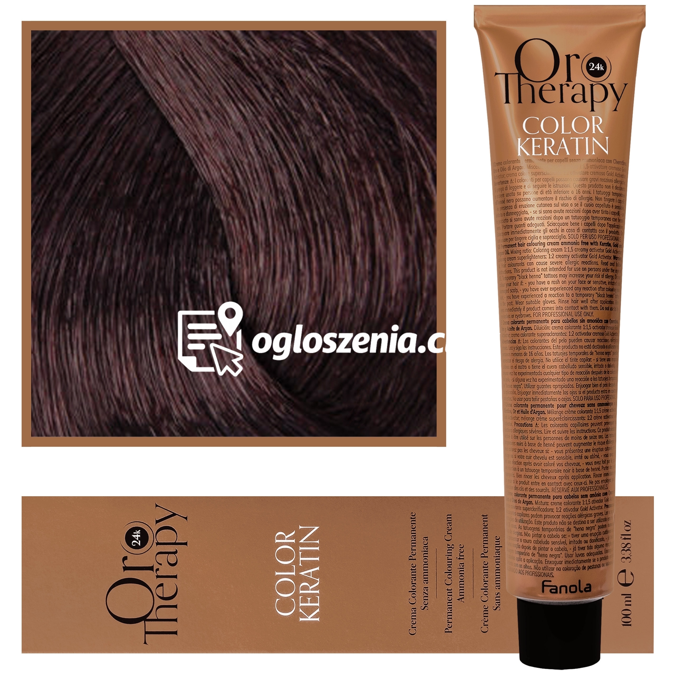 Zdjęcie produktu Fanola Oro Therapy - farba do wlosów bez amoniaku, pelna paleta kolorów 4,5 | Kasztan Mahoniowy