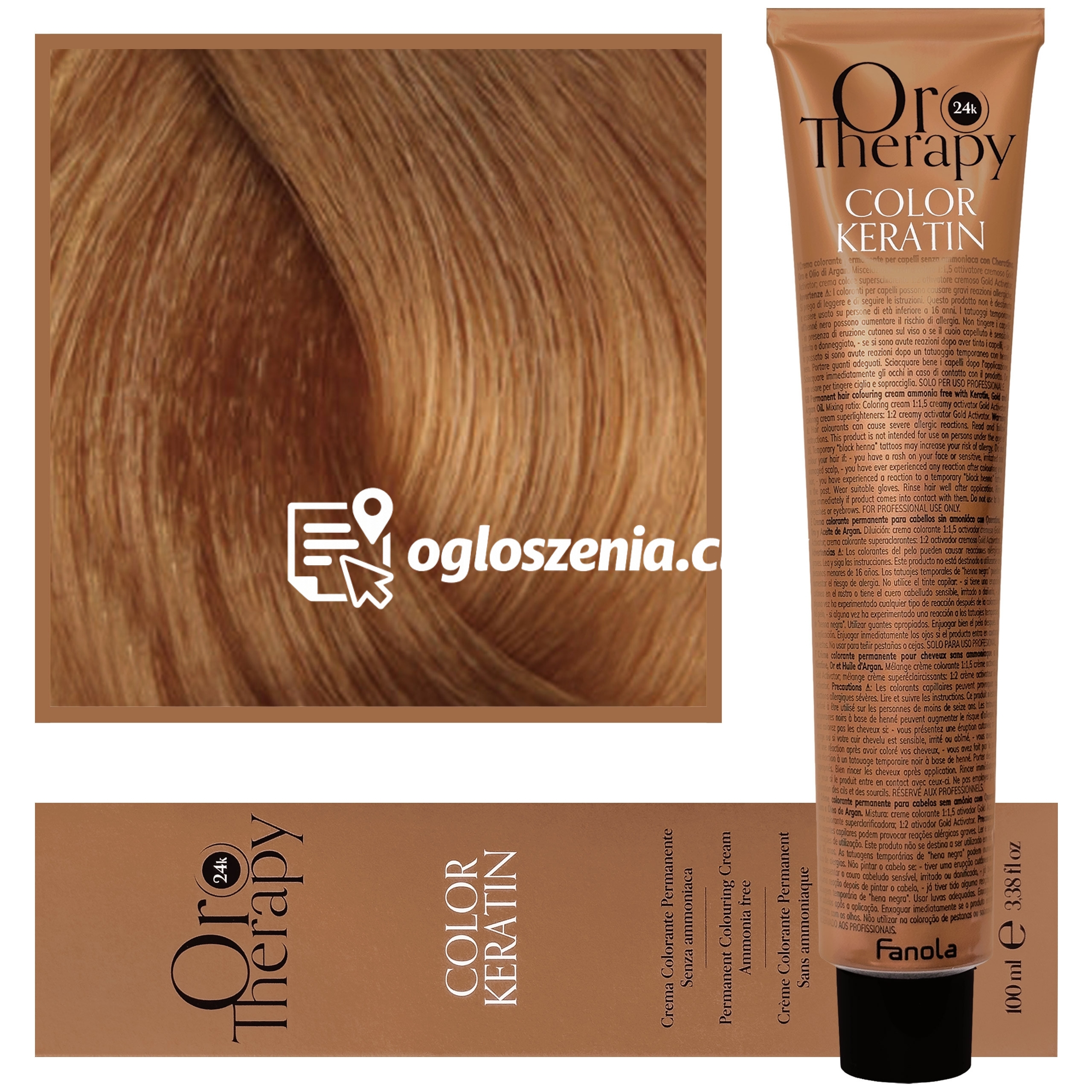 Zdjęcie produktu Fanola Oro Therapy - farba do wlosów bez amoniaku, pelna paleta kolorów 8,3 | Jasny Zloty Blond