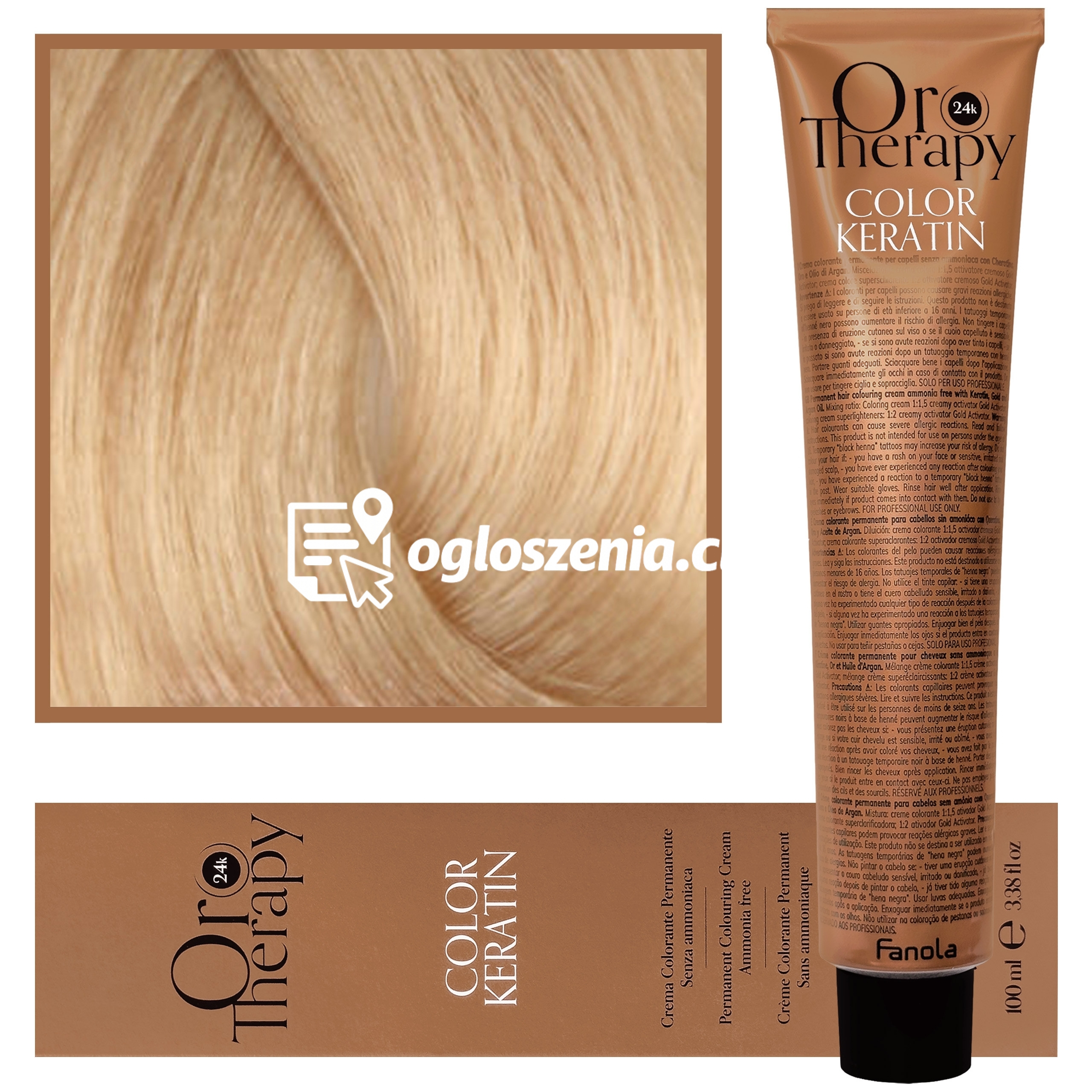 Zdjęcie produktu Fanola Oro Therapy - farba do wlosów bez amoniaku, pelna paleta kolorów 9,0 | Bardzo Jasny Blond