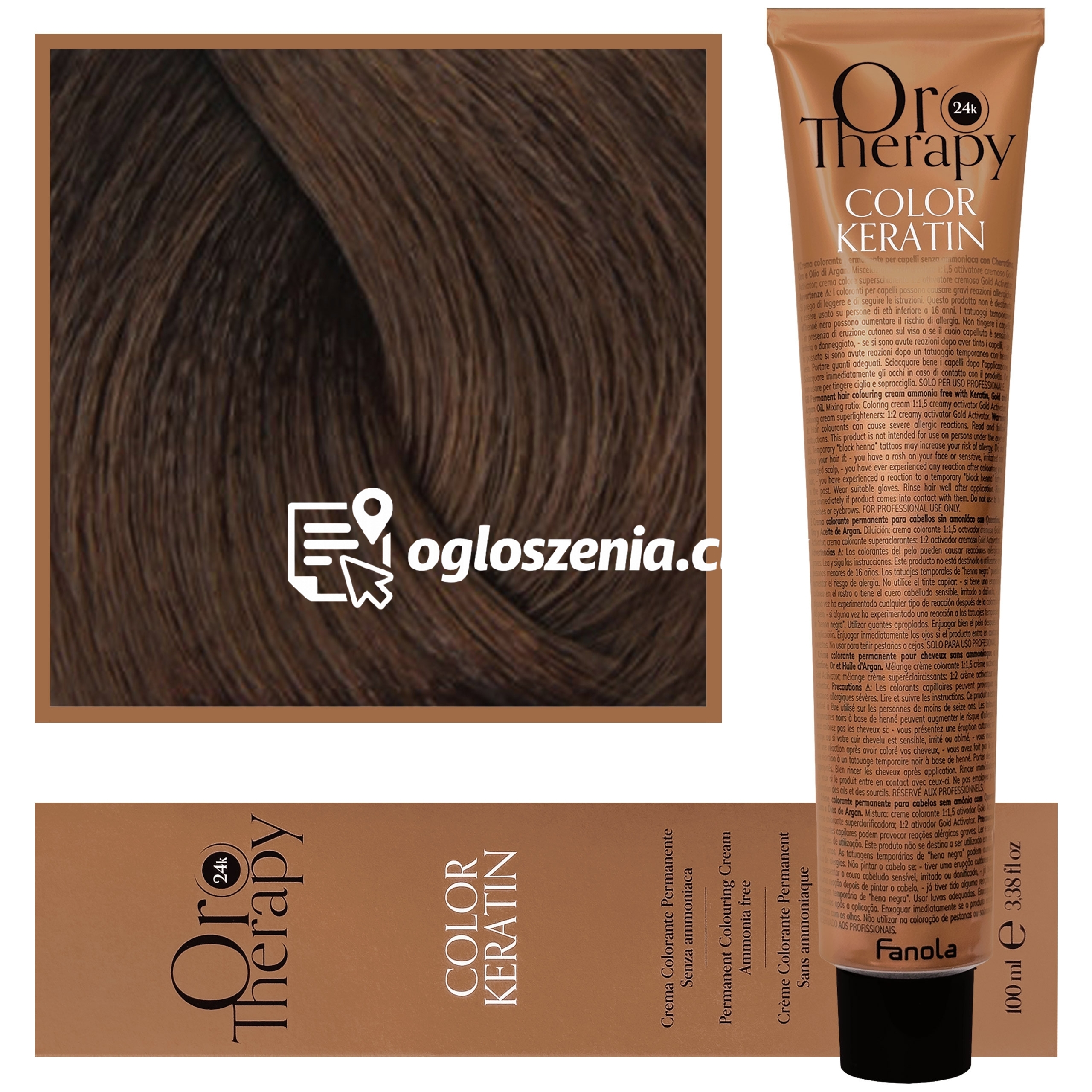 Zdjęcie produktu Fanola Oro Therapy - farba do wlosów bez amoniaku, pelna paleta kolorów 6,0 | Ciemny Blond