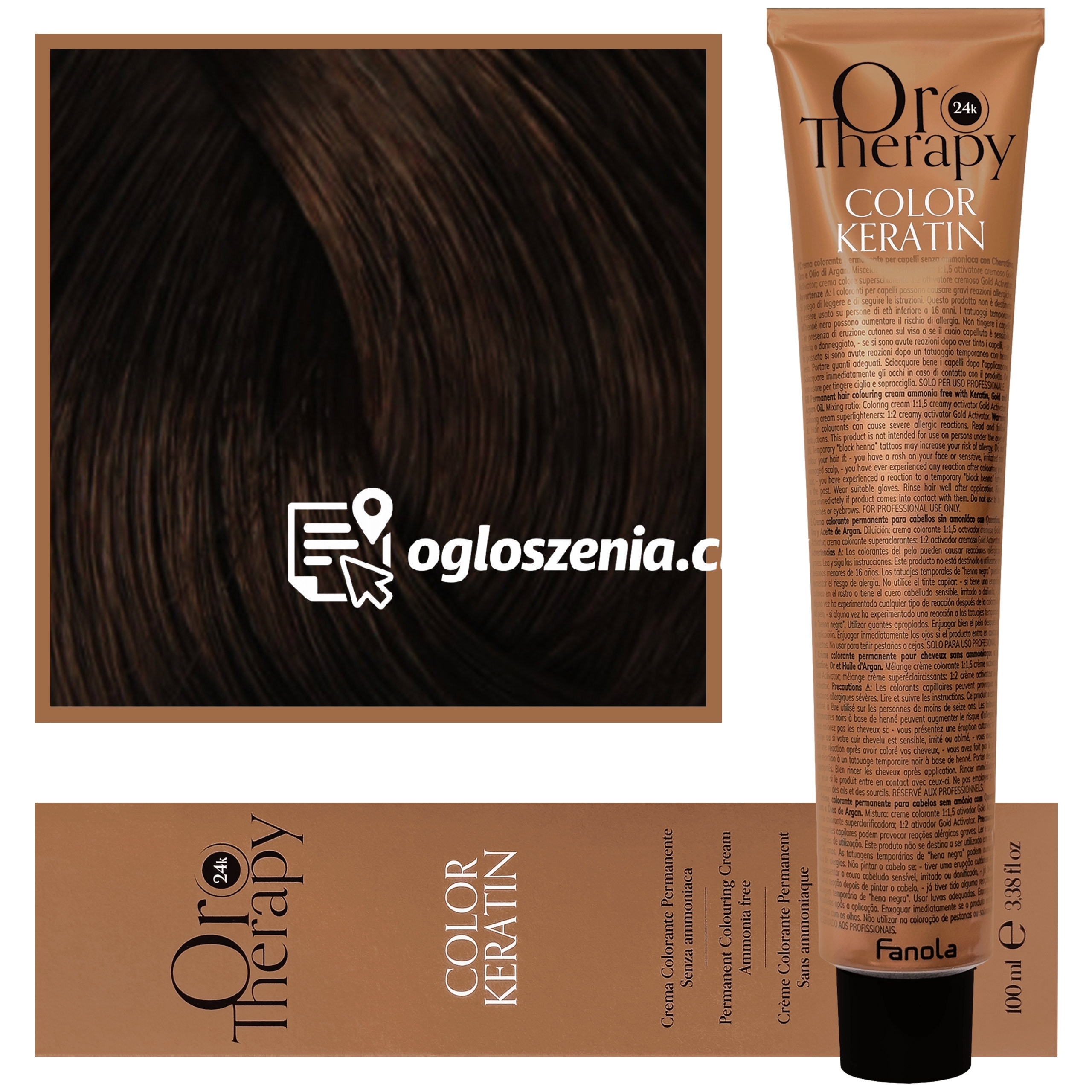 Zdjęcie produktu Fanola Oro Therapy - farba do wlosów bez amoniaku, pelna paleta kolorów 6,00 | Intensywny Ciemny Blond